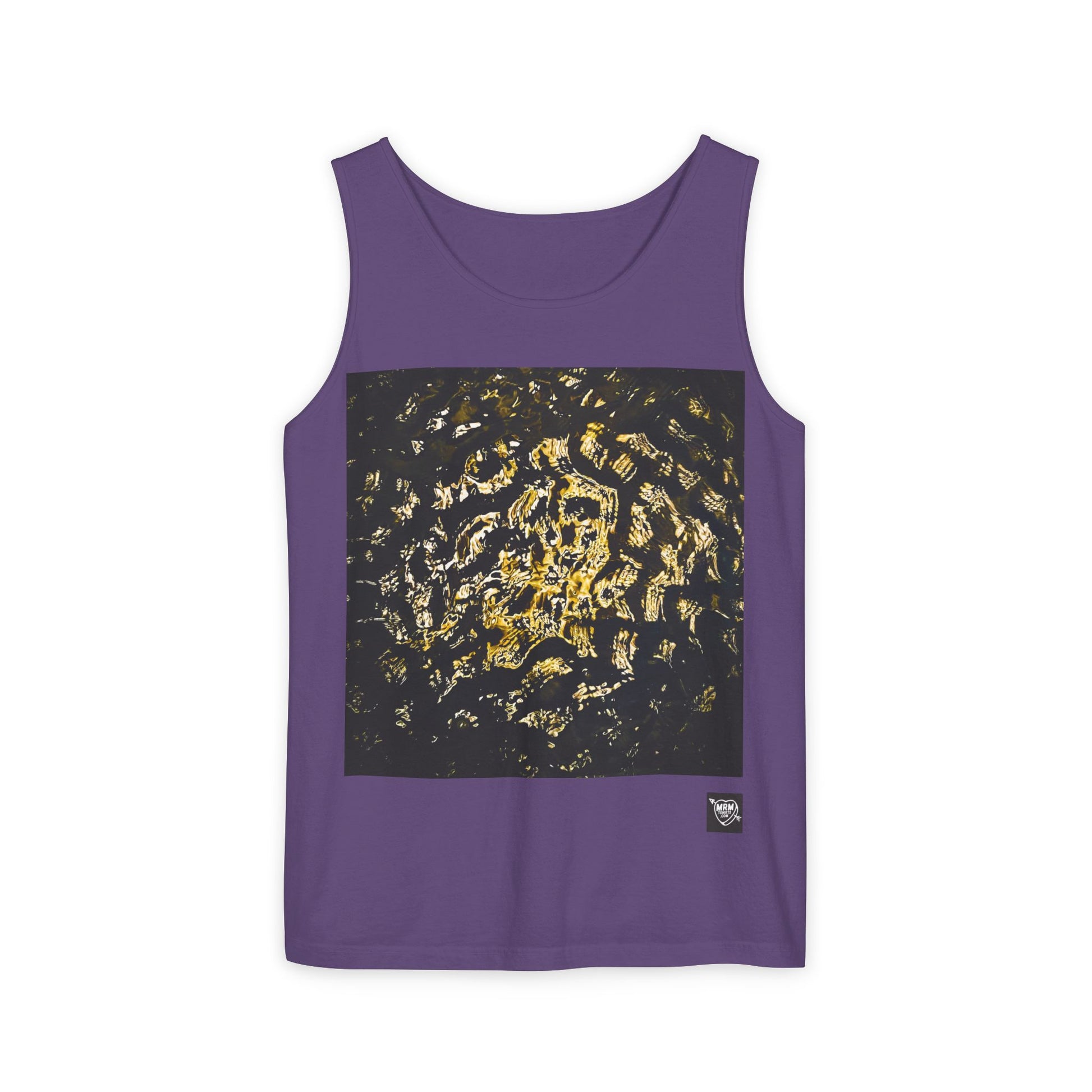 Abstract Gold Leopard Print Tank Top