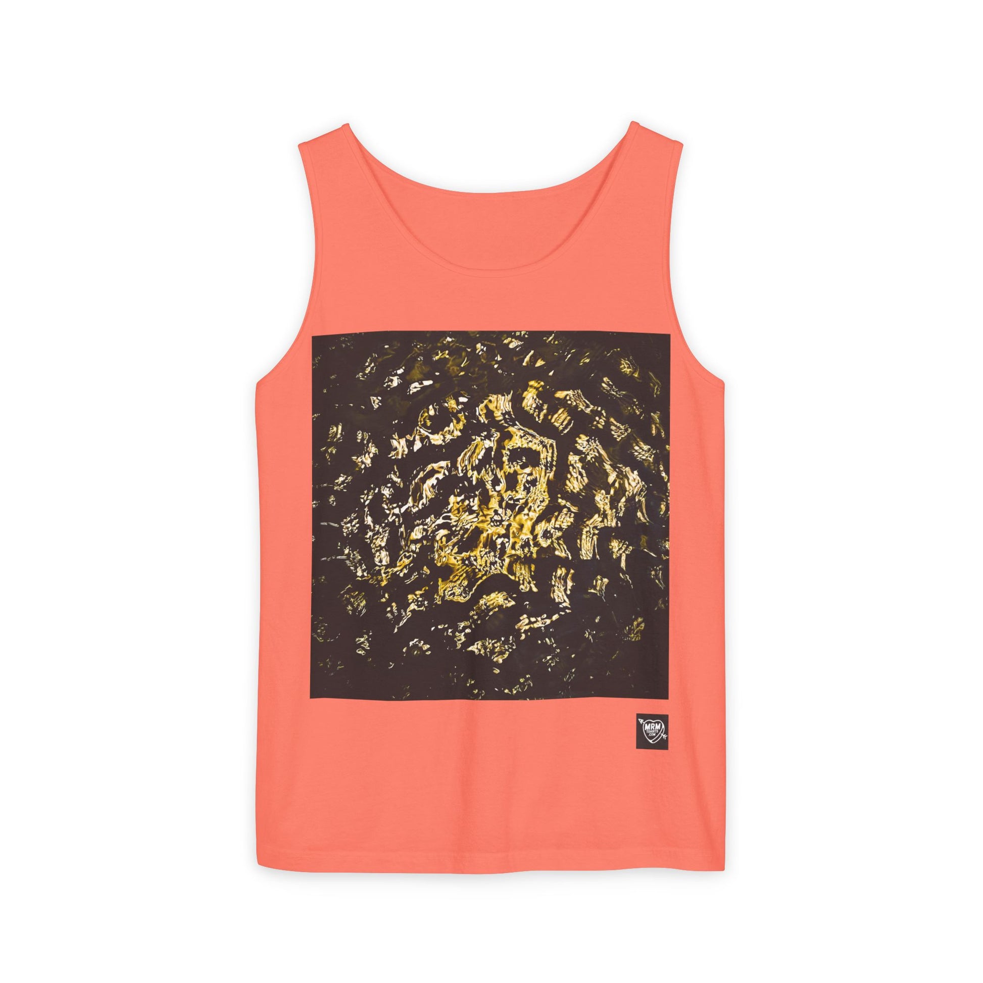 Abstract Gold Leopard Print Tank Top