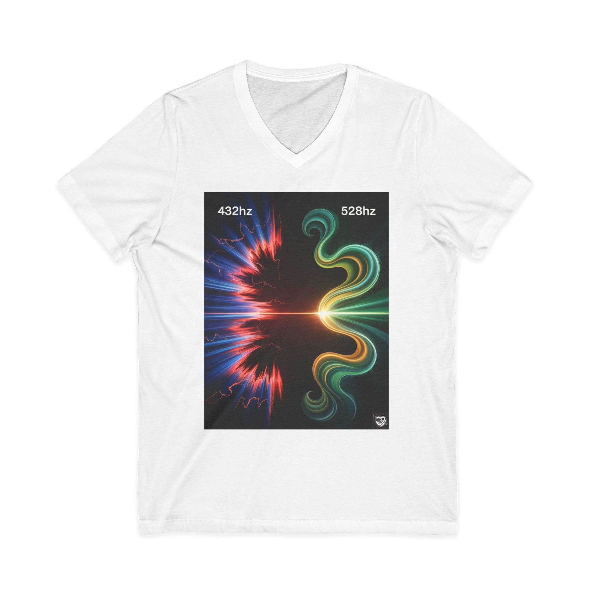 432 Hz vs 528 Hz Energy Wave - V-Neck — Healing Frequency