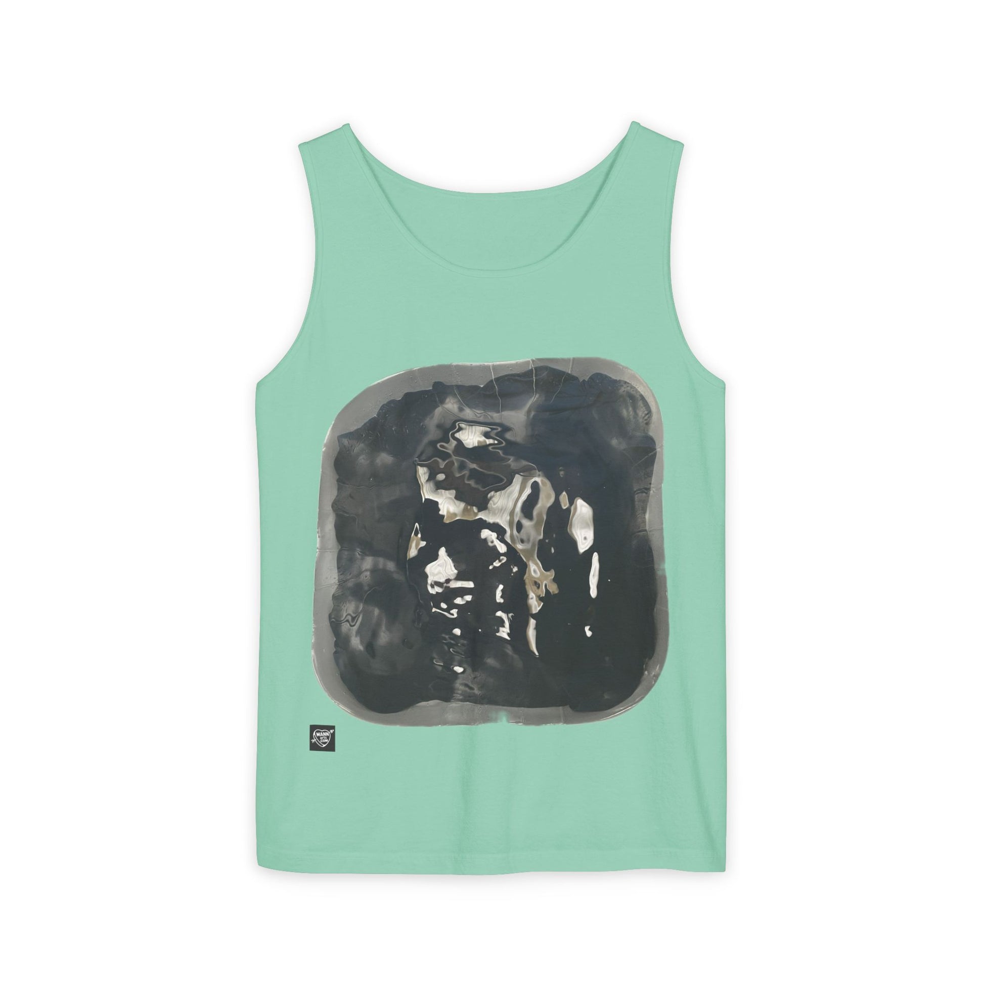 Abstract Noir Art Tank Top — Monochrome Ink Portrait Graphic