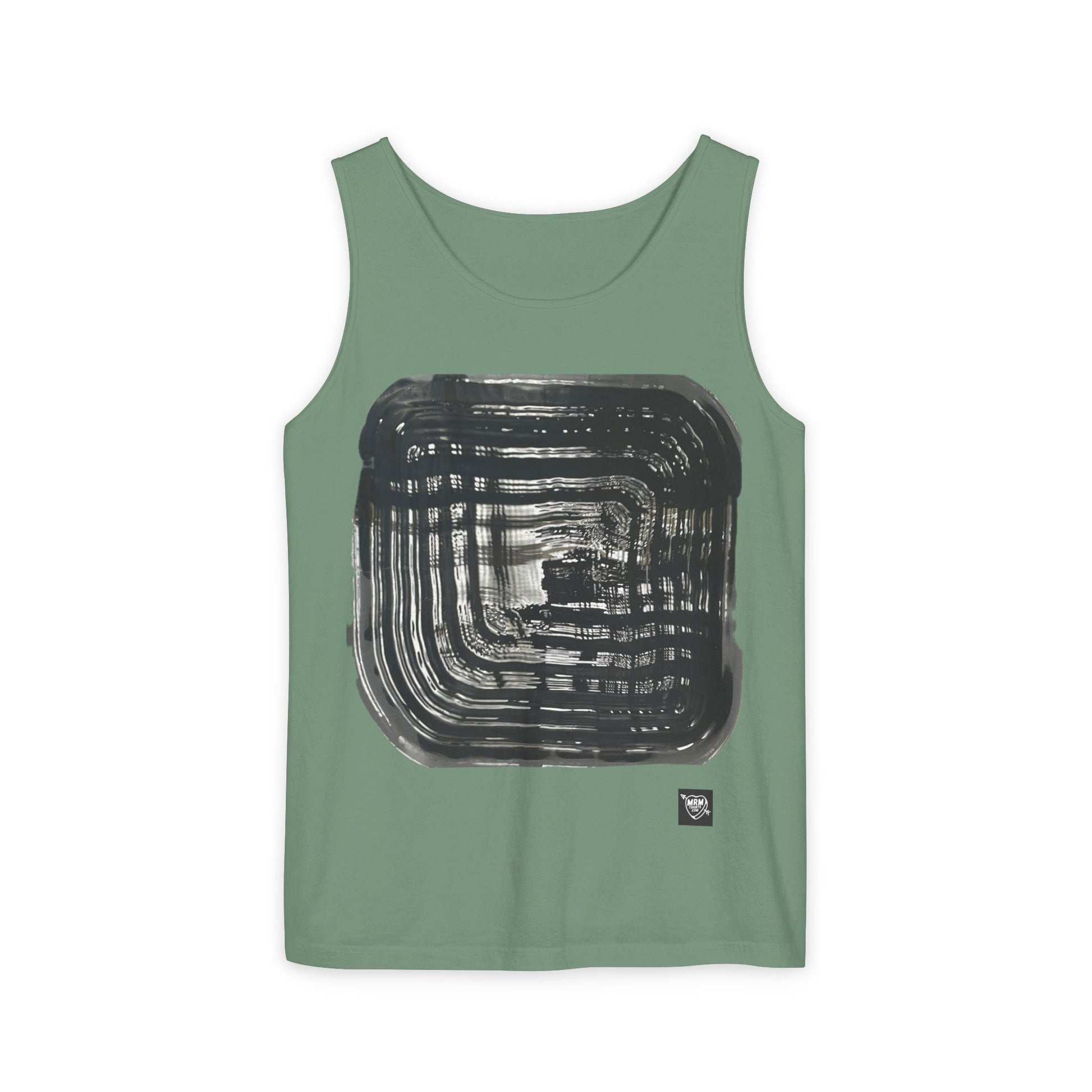 Abstract Brushstroke Square - Tank Top — Minimalist Black Ink Art
