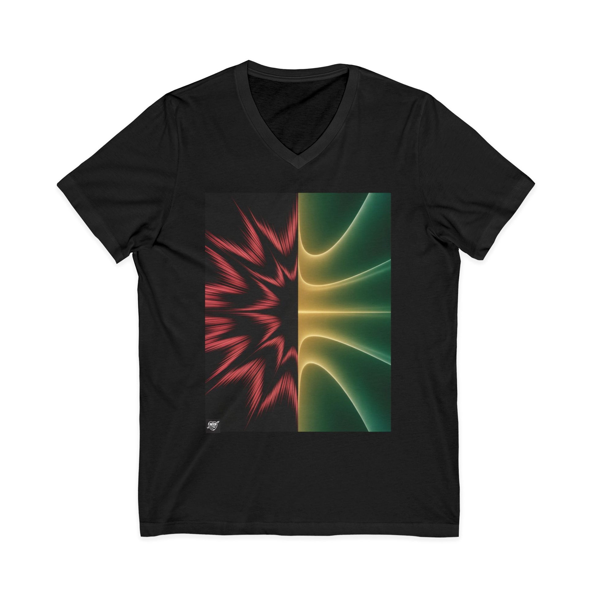 22222 Split Frequency Abstract Soundwave - 3 - V-Neck