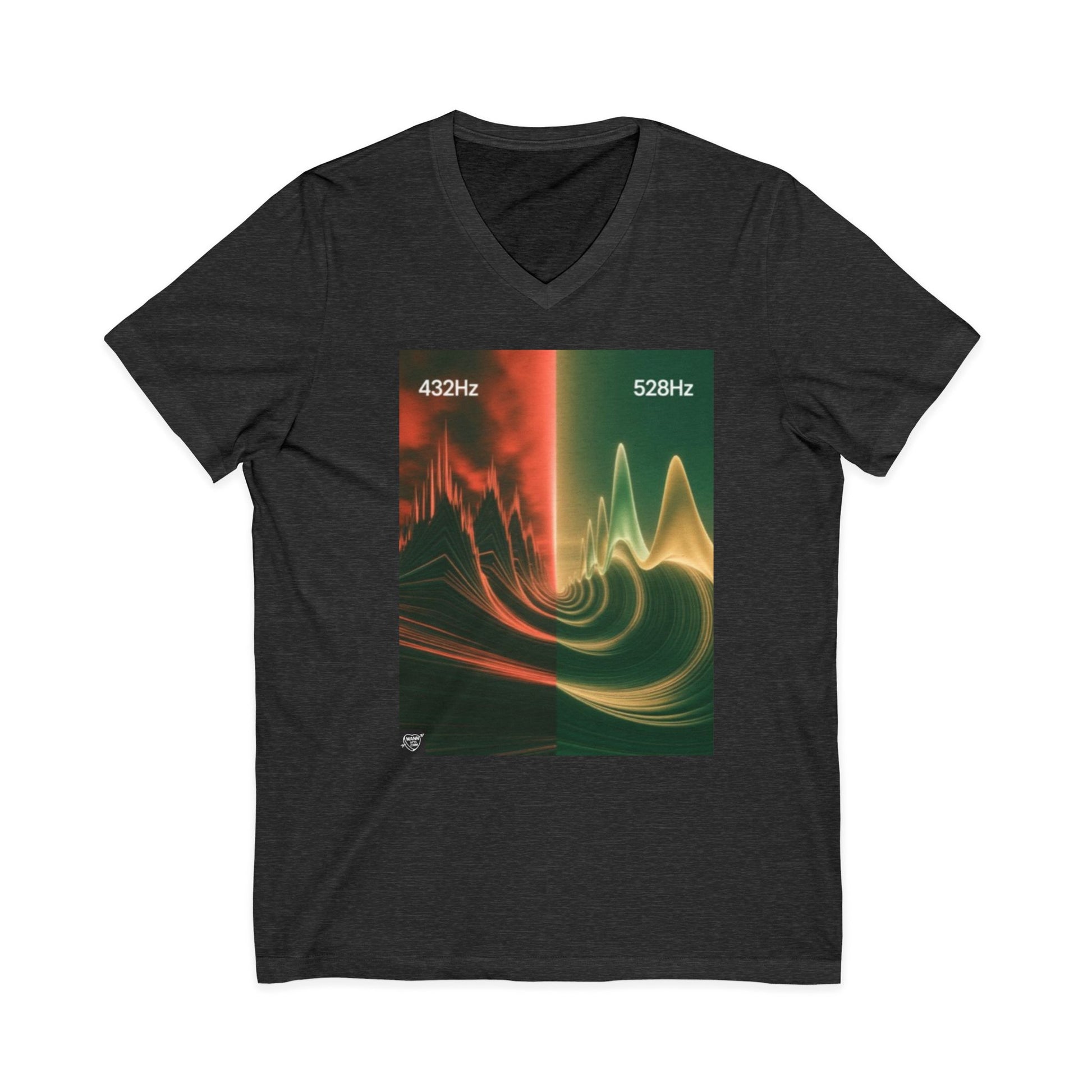 432 Hz vs 528 Hz Soundwave Healing Frequenc Shirt  -  V-Neck