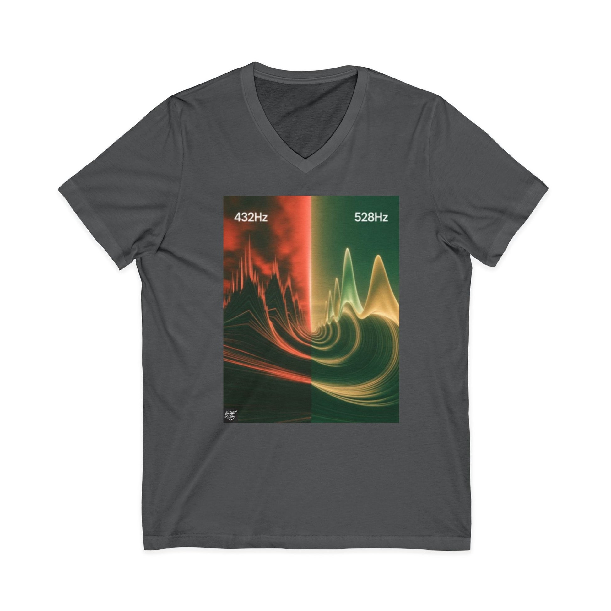 432 Hz vs 528 Hz Soundwave Healing Frequenc Shirt  -  V-Neck