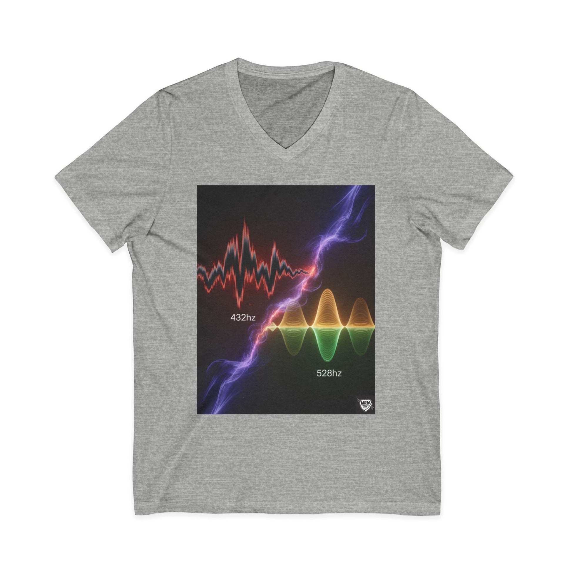 432 Hz vs 528 Hz Frequency Soundwave - V-Neck