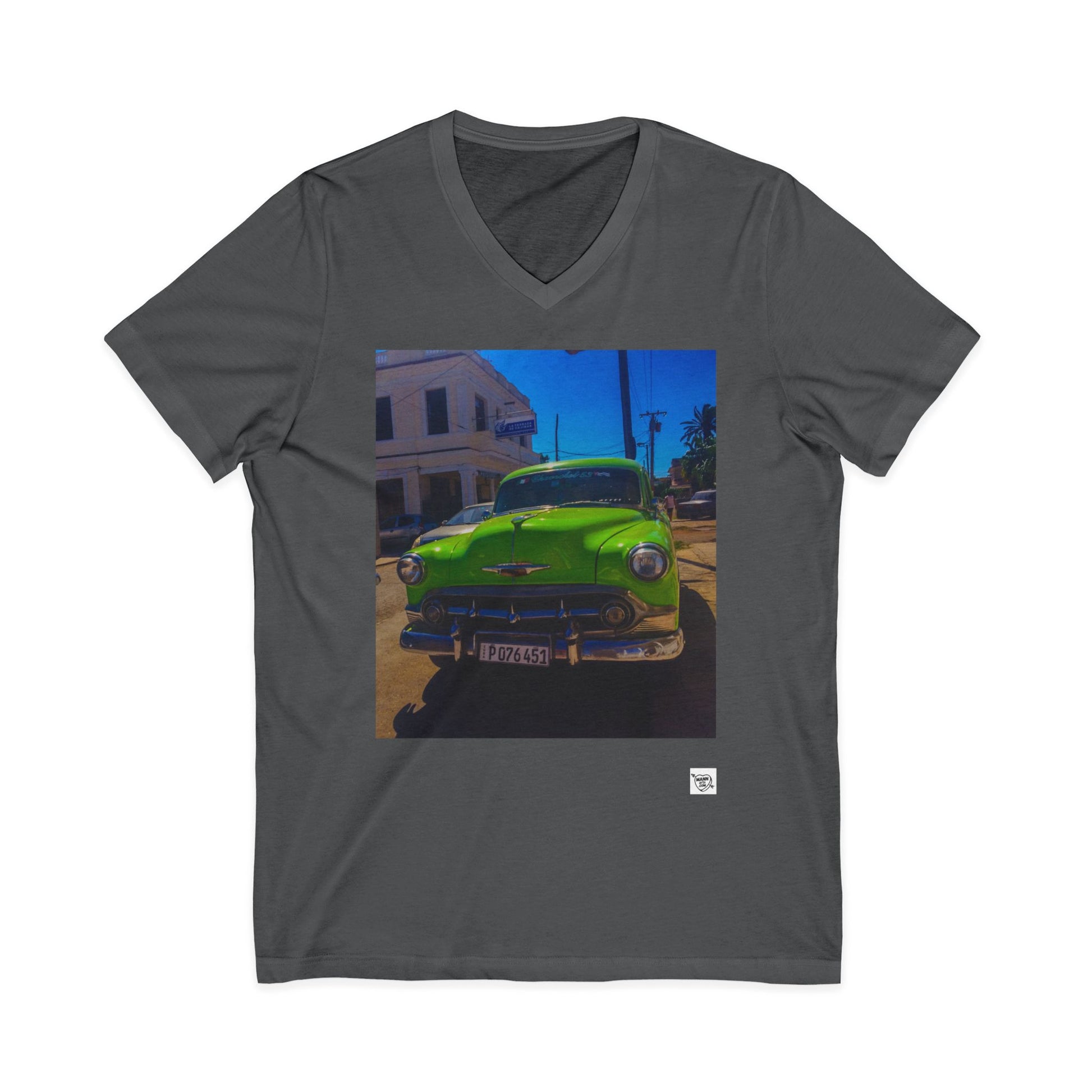 Vintage Green Classic Car - V-Neck Tee