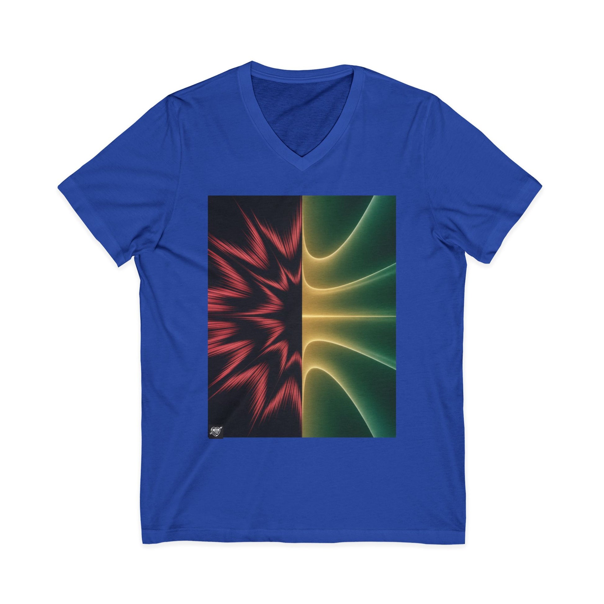 22222 Split Frequency Abstract Soundwave - 3 - V-Neck