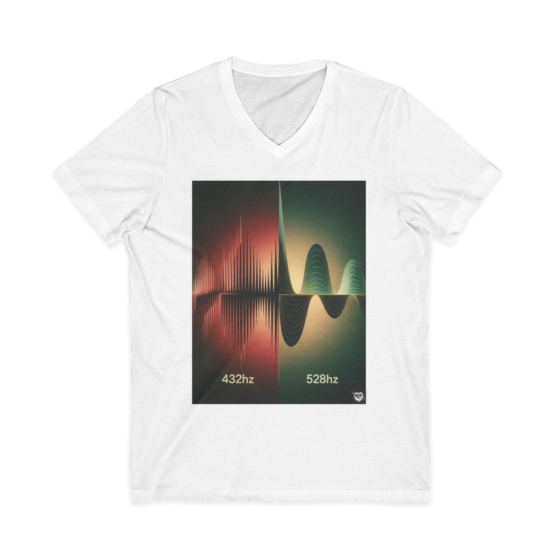 432 Hz vs 528 Hz Sound Frequency Graphic - V‑Neck