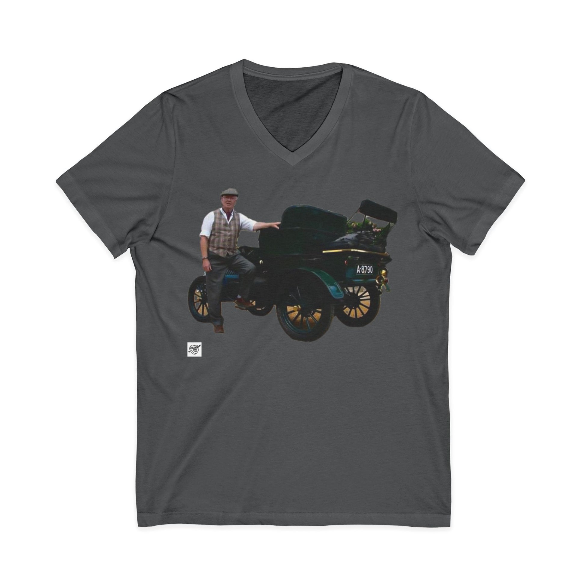 English Vintage Model T Car - V-Neck Tee –