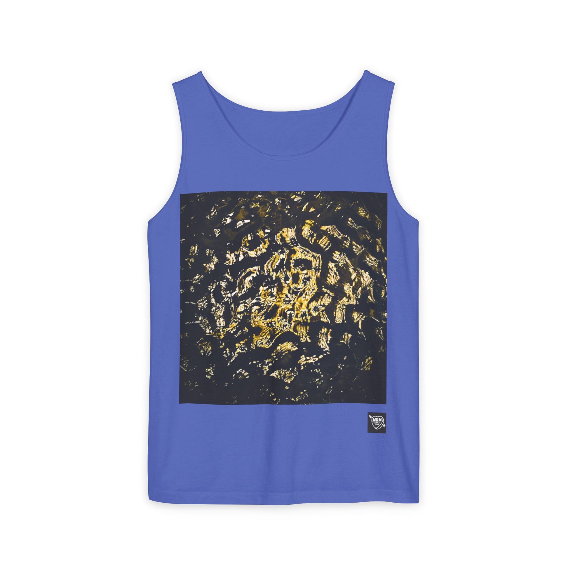 Abstract Gold Leopard Print Tank Top