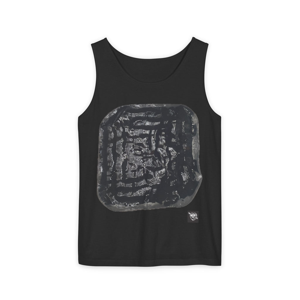 Abstract Ink Square Tank Top — Minimalist Black Art Print