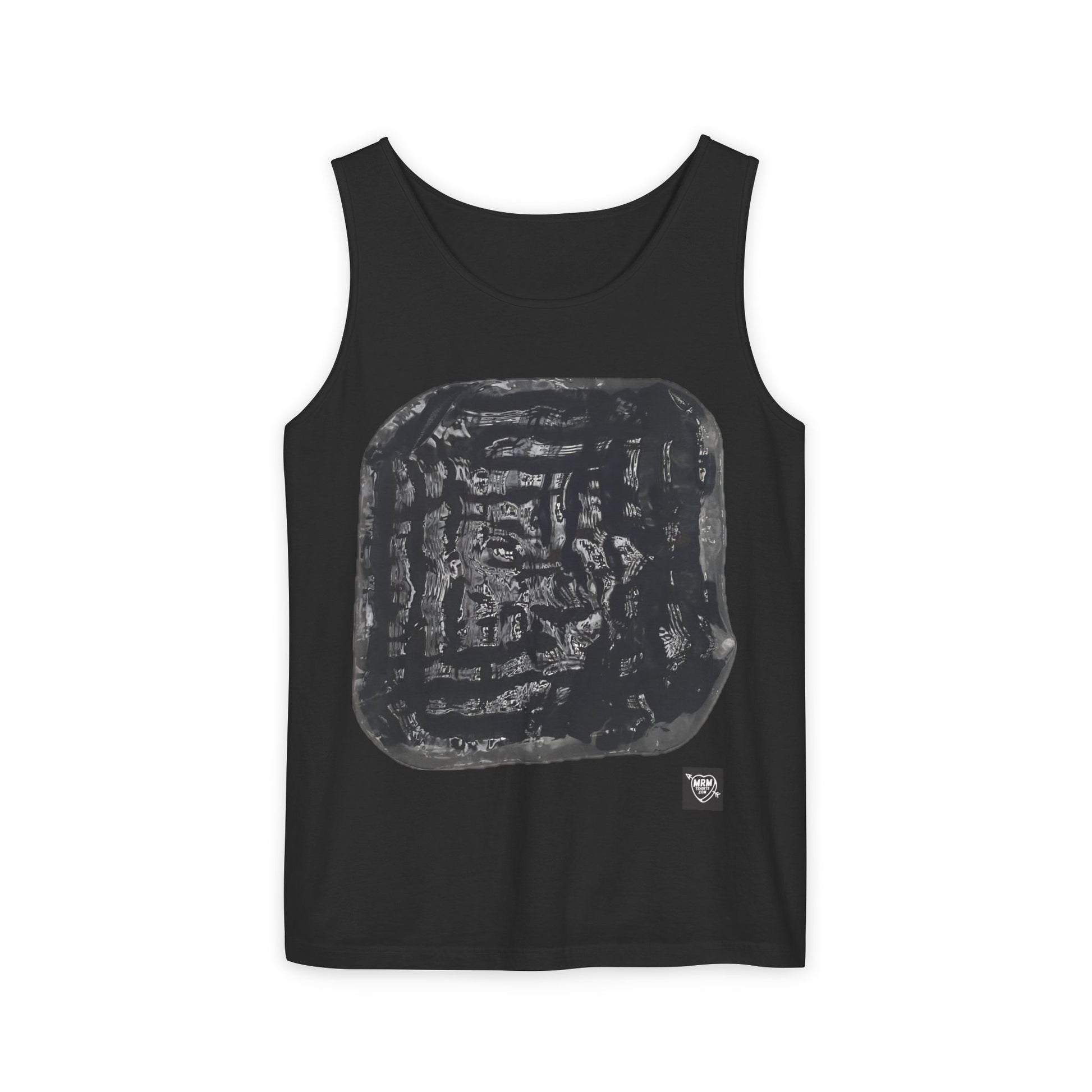 Abstract Ink Square Tank Top — Minimalist Black Art Print