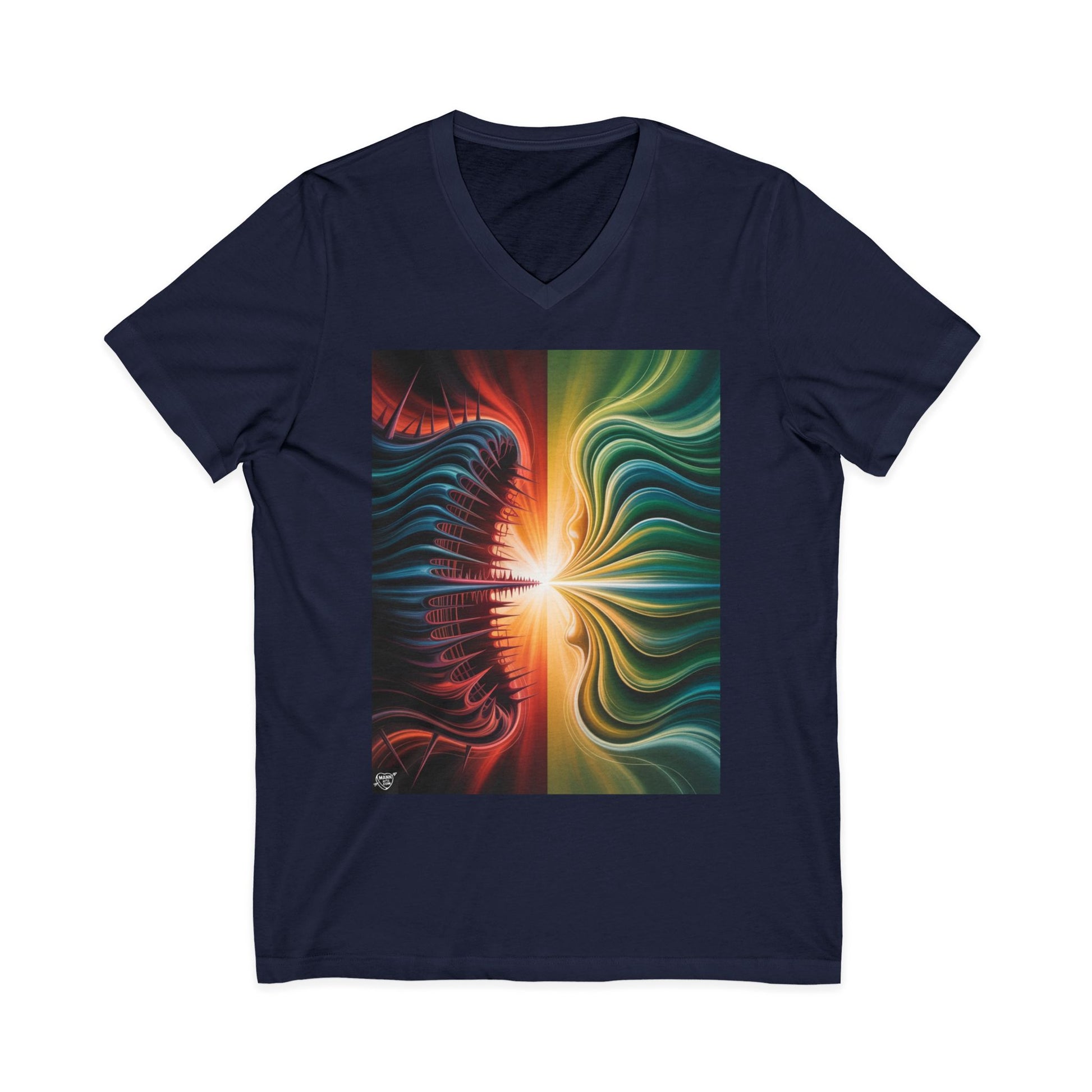 111111111. Split Frequency Abstract Soundwave - 4 - V-Neck