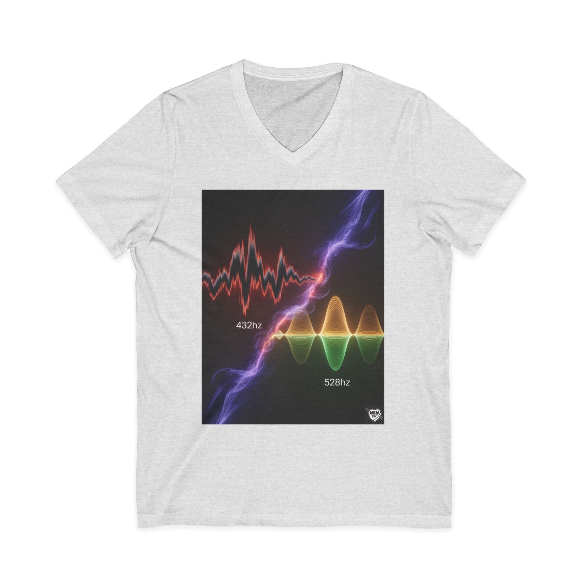 432 Hz vs 528 Hz Frequency Soundwave - V-Neck