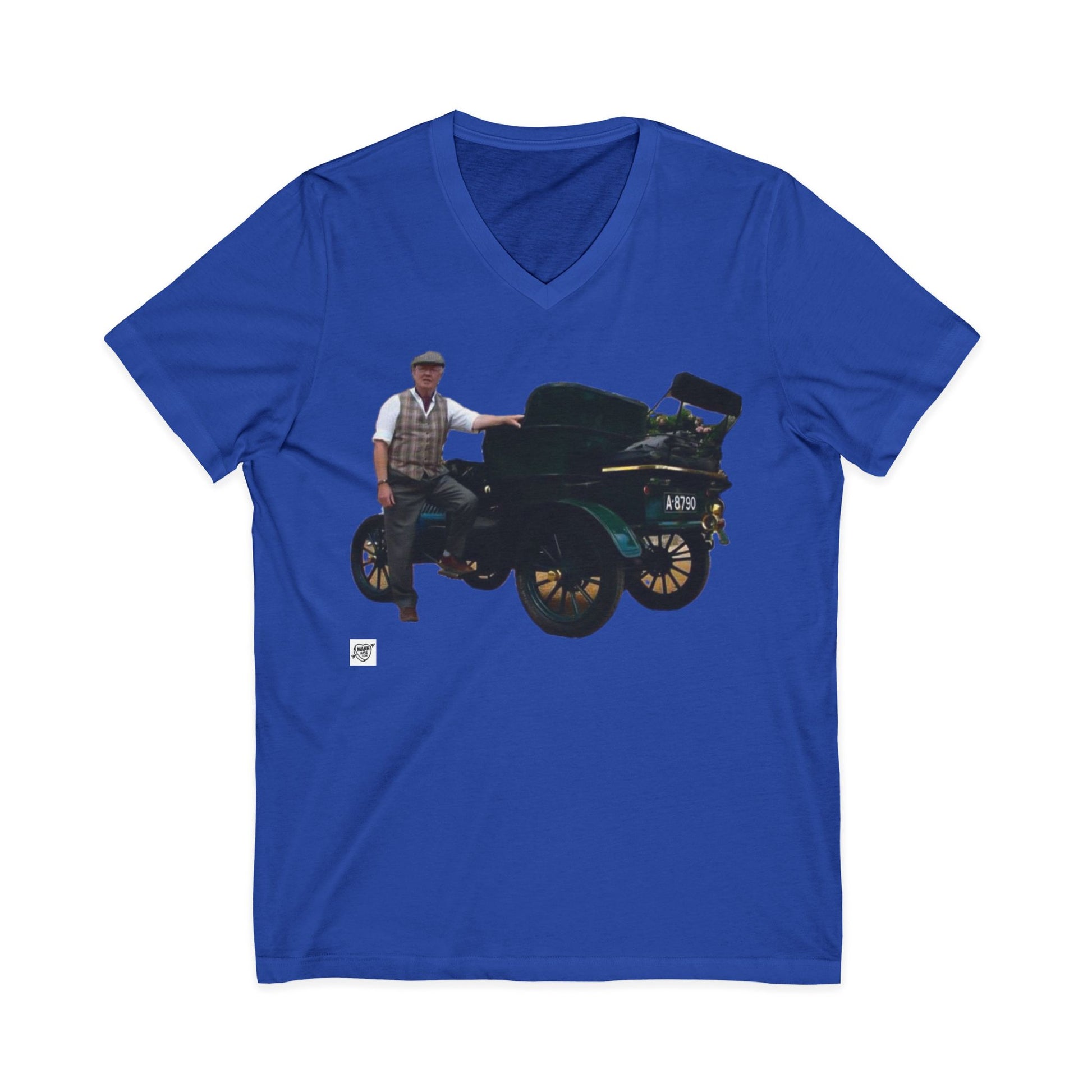 English Vintage Model T Car - V-Neck Tee –