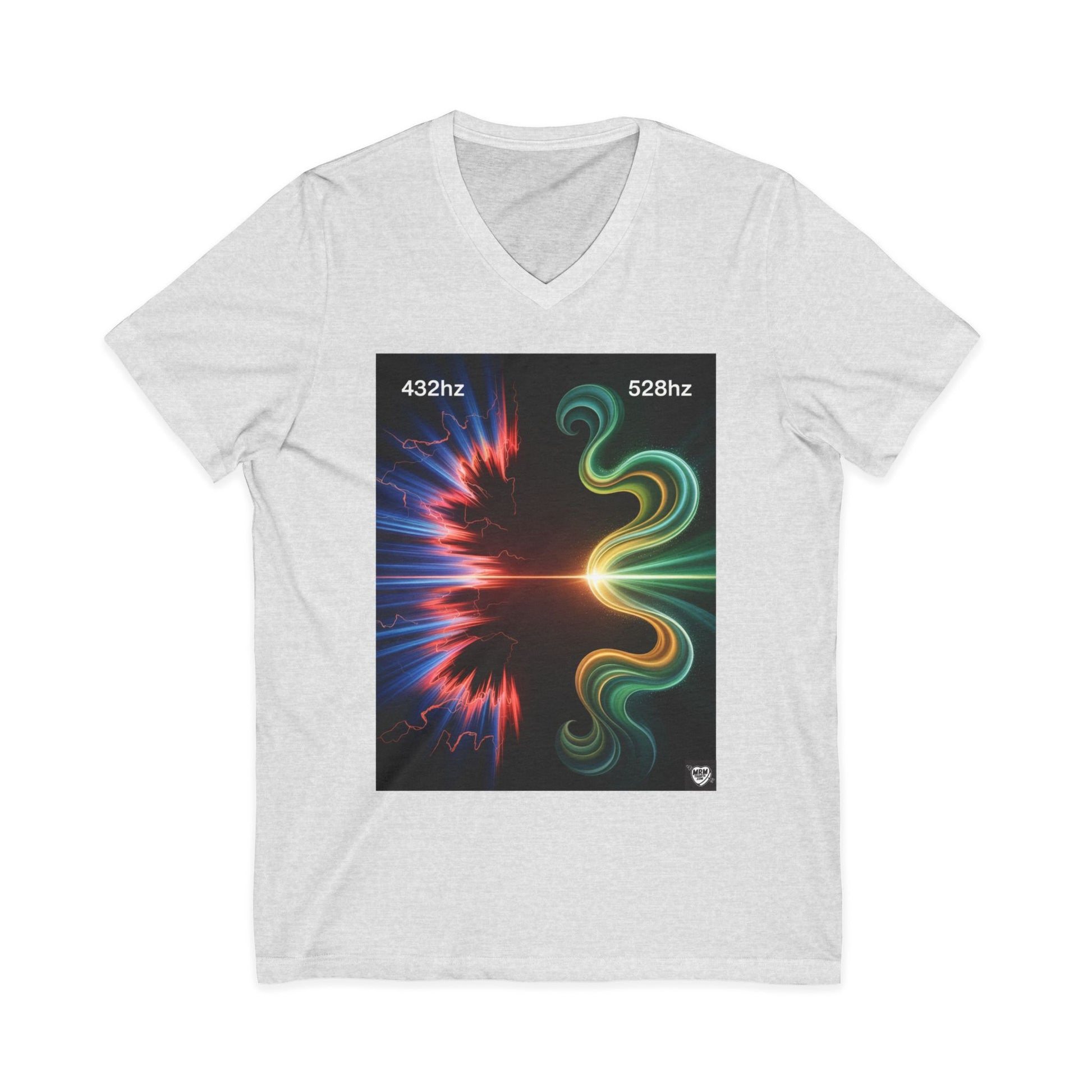 432 Hz vs 528 Hz Energy Wave - V-Neck — Healing Frequency