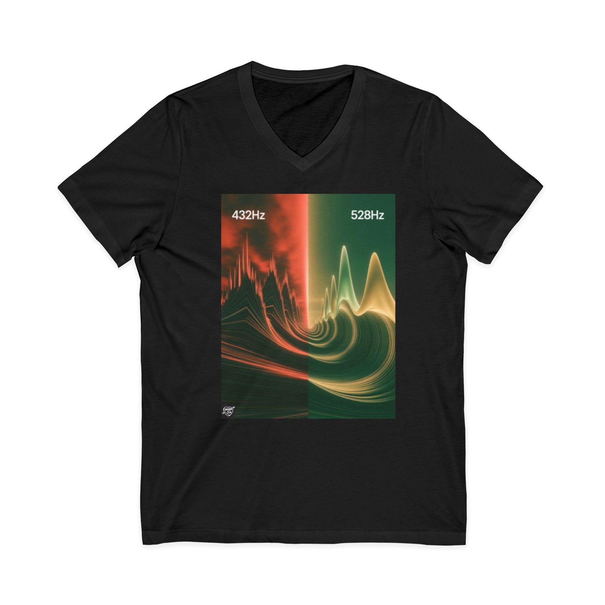 432 Hz vs 528 Hz Soundwave Healing Frequenc Shirt  -  V-Neck