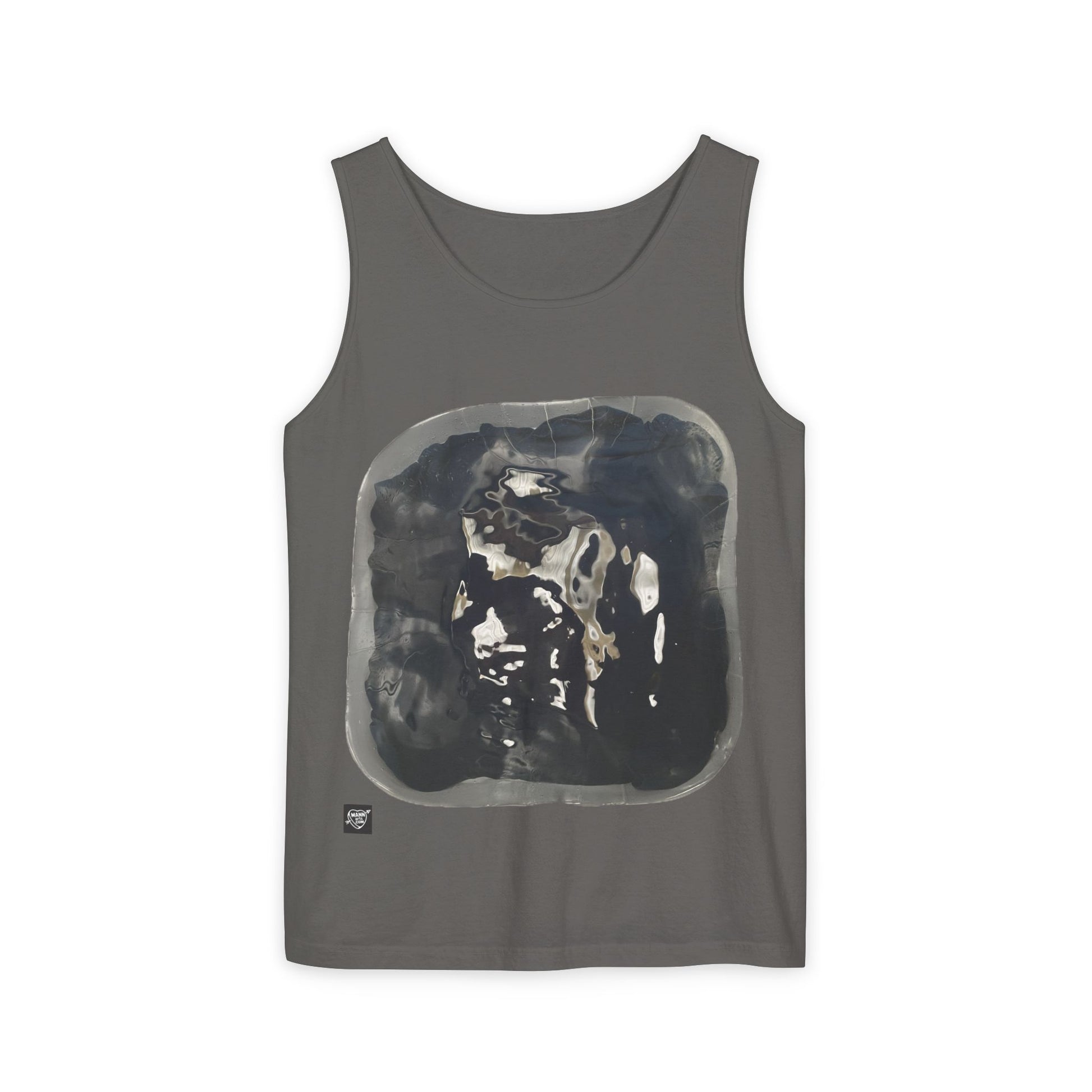Abstract Noir Art Tank Top — Monochrome Ink Portrait Graphic