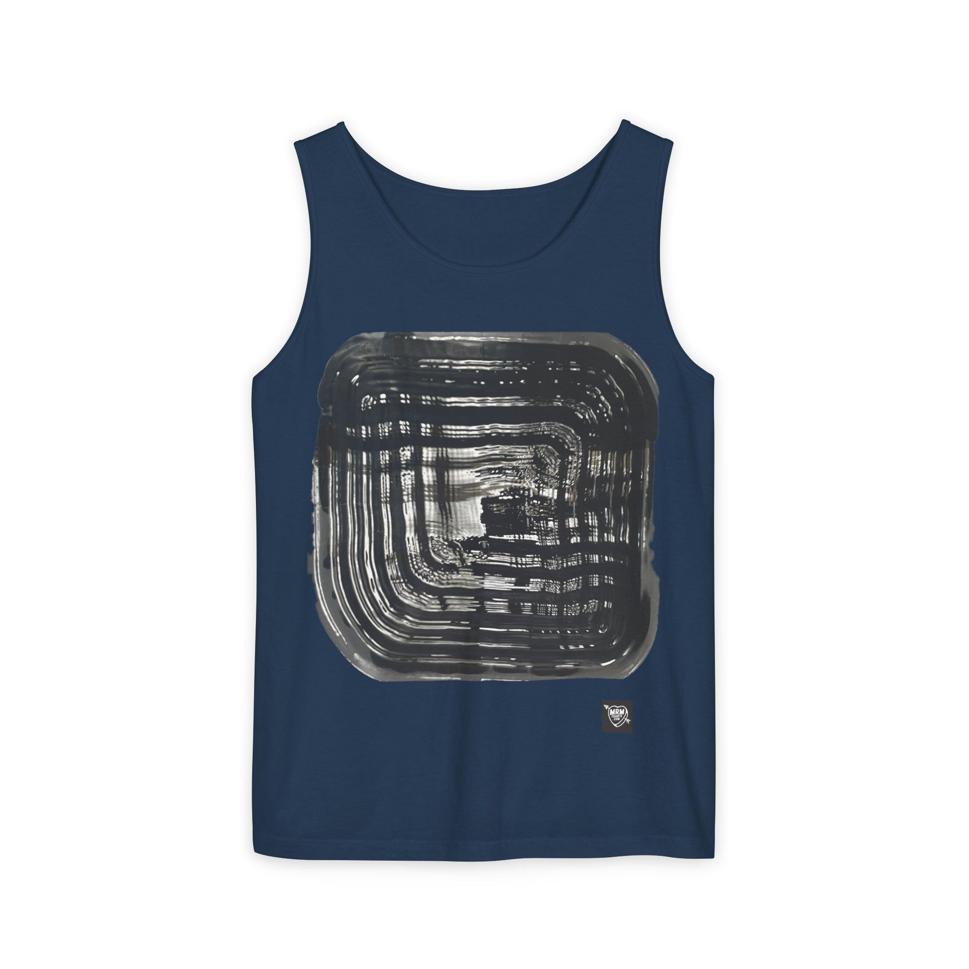 Abstract Brushstroke Square - Tank Top — Minimalist Black Ink Art