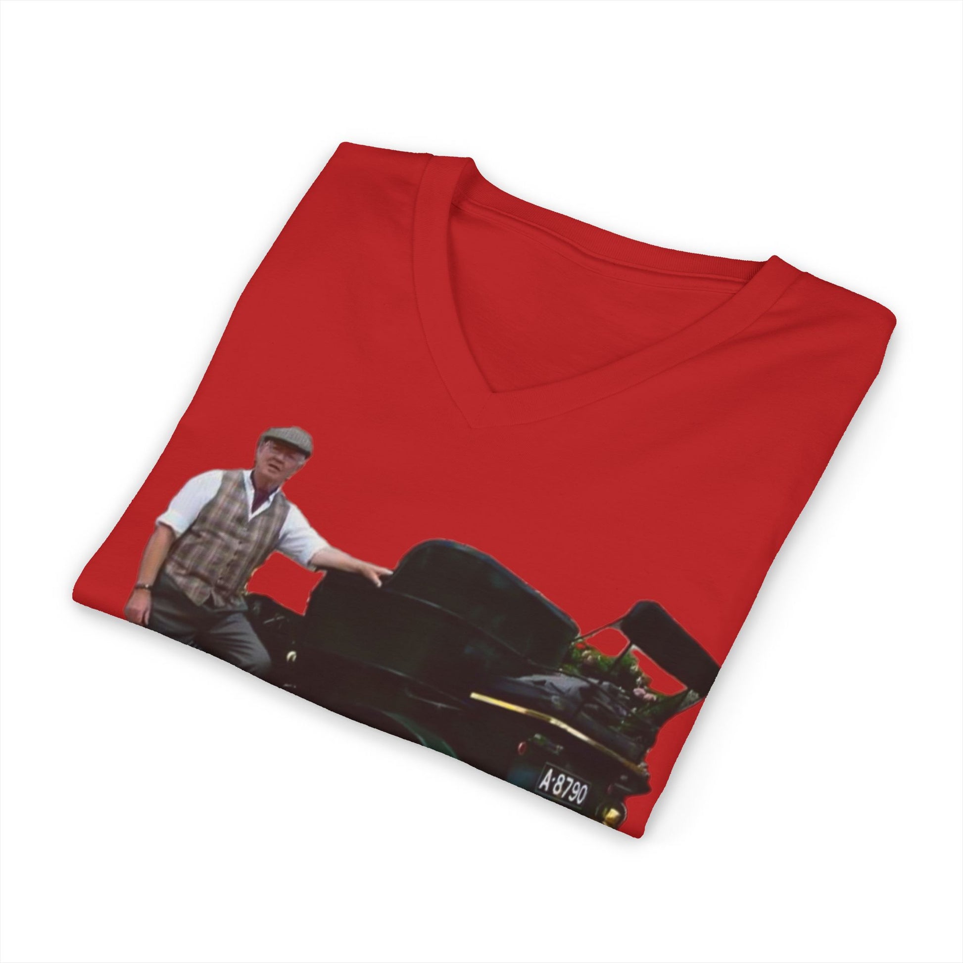 English Vintage Model T Car - V-Neck Tee –