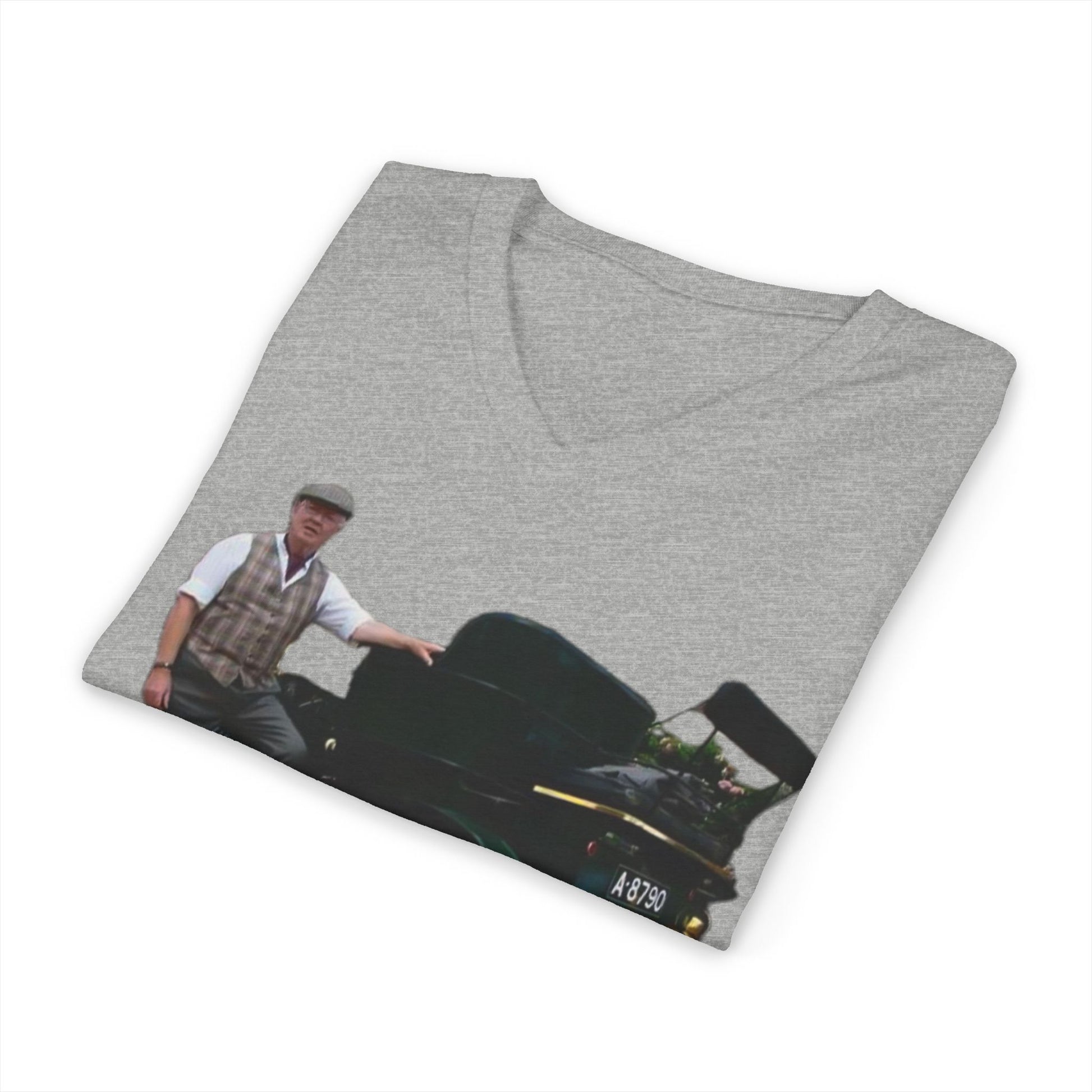 English Vintage Model T Car - V-Neck Tee –