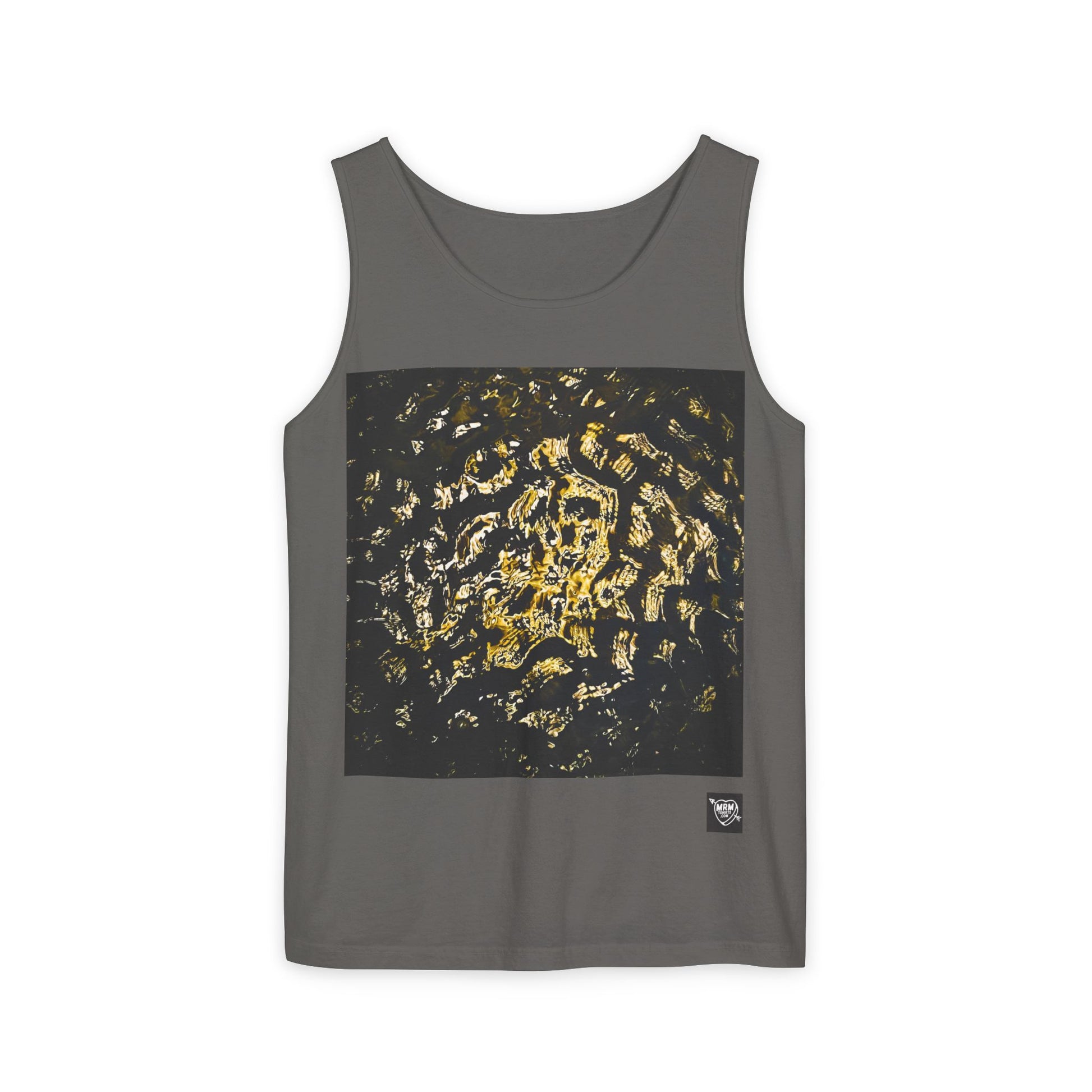 Abstract Gold Leopard Print Tank Top
