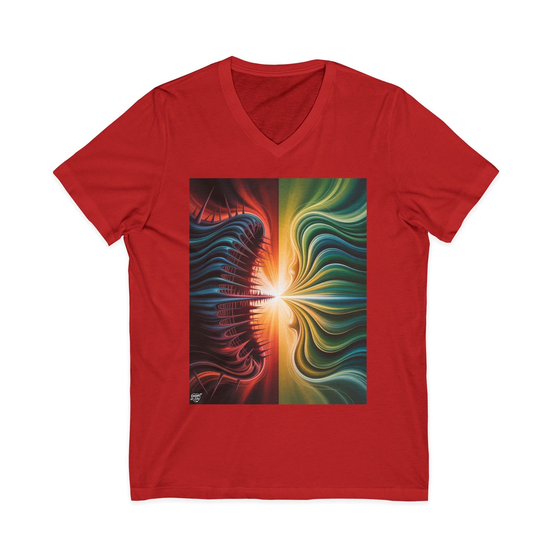 111111111. Split Frequency Abstract Soundwave - 4 - V-Neck