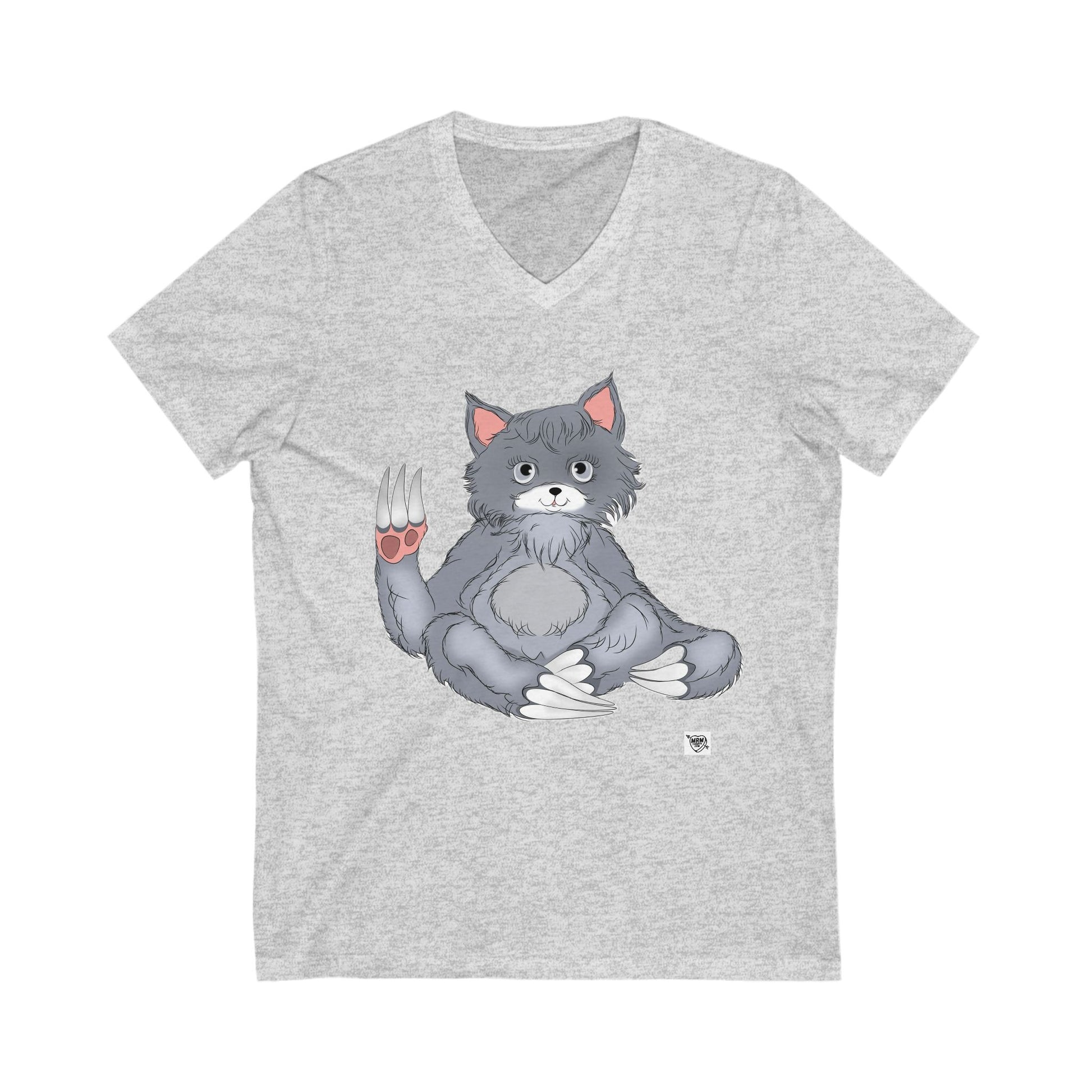 Three toad kitty slothWhimsical -  V-Neck