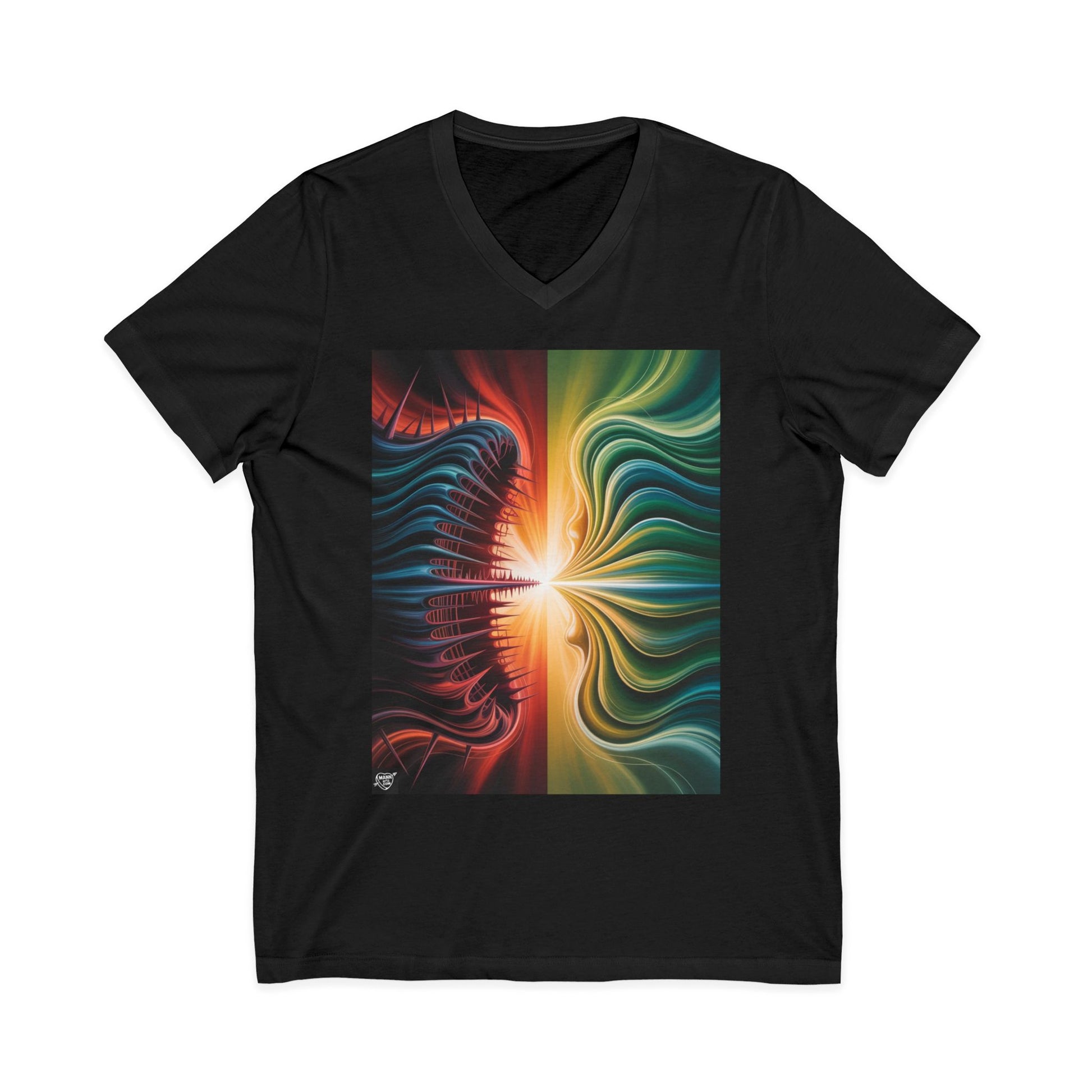 111111111. Split Frequency Abstract Soundwave - 4 - V-Neck