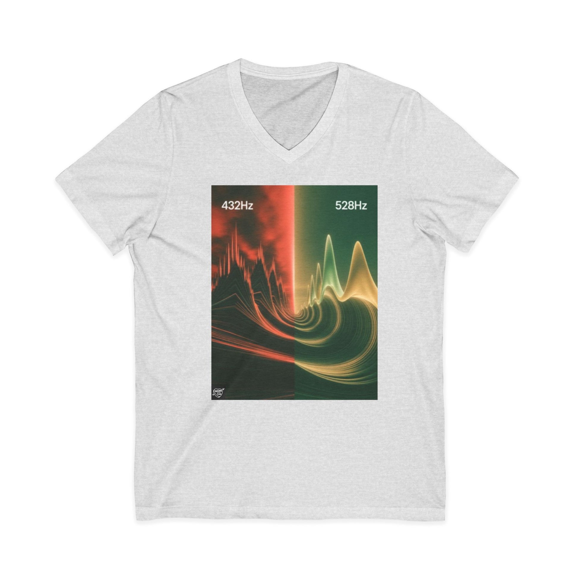 432 Hz vs 528 Hz Soundwave Healing Frequenc Shirt  -  V-Neck