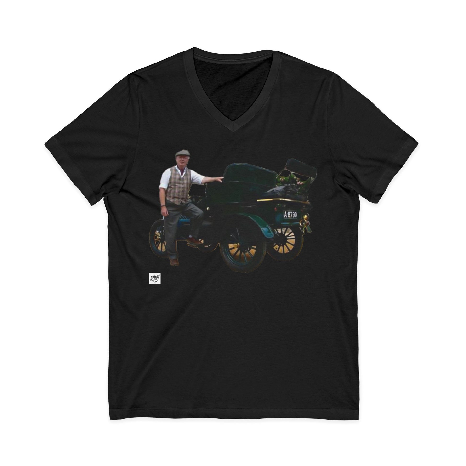 English Vintage Model T Car - V-Neck Tee –