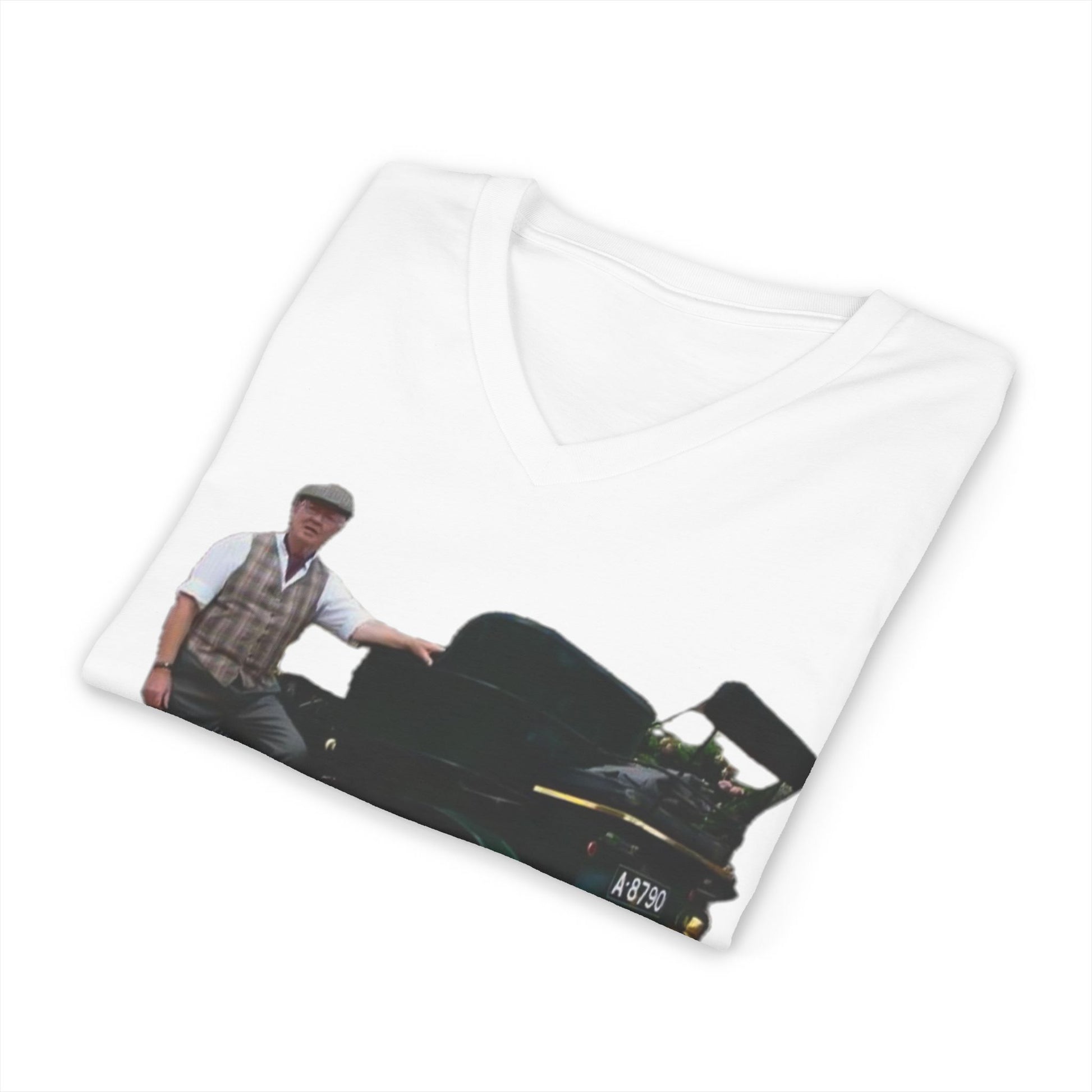English Vintage Model T Car - V-Neck Tee –