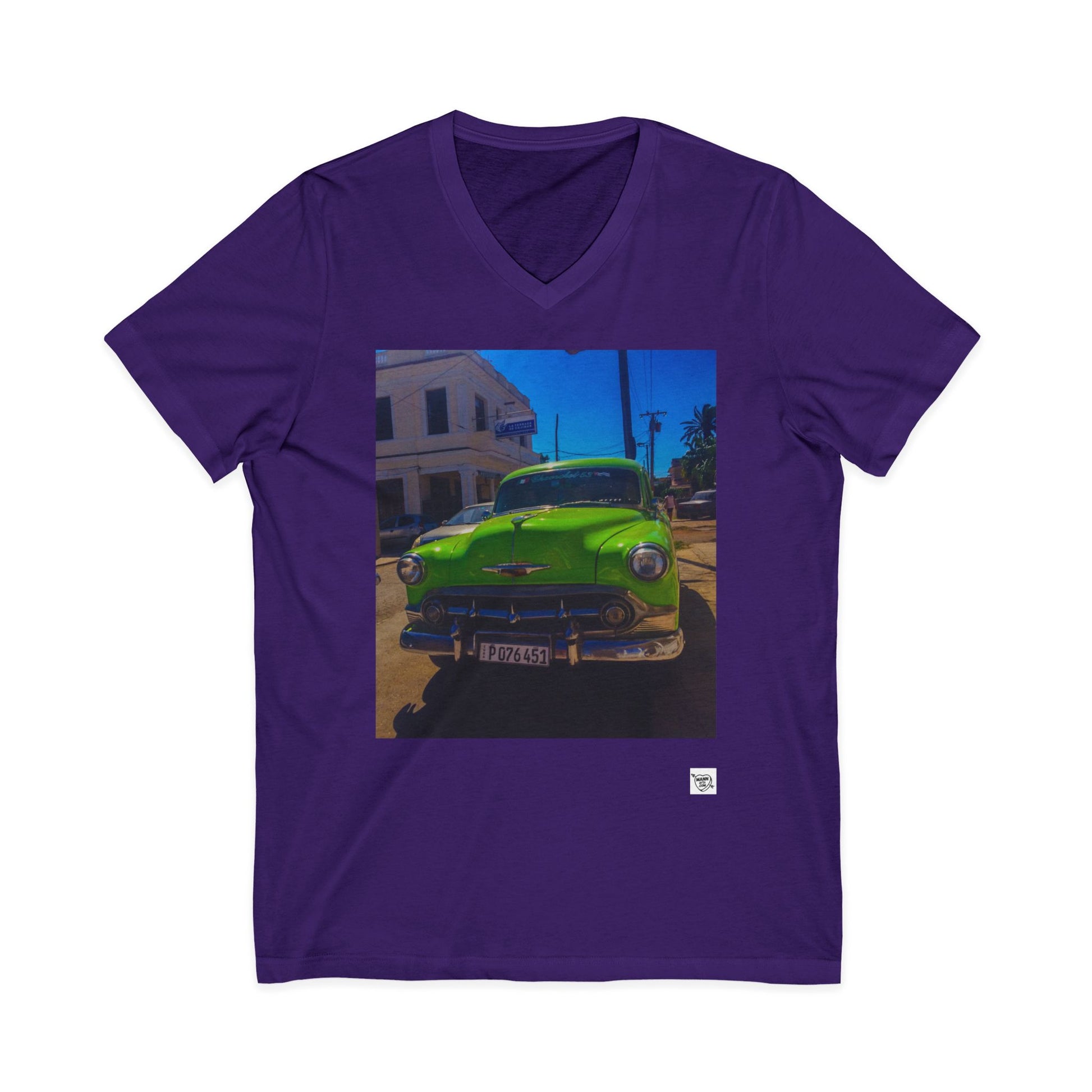 Vintage Green Classic Car - V-Neck Tee