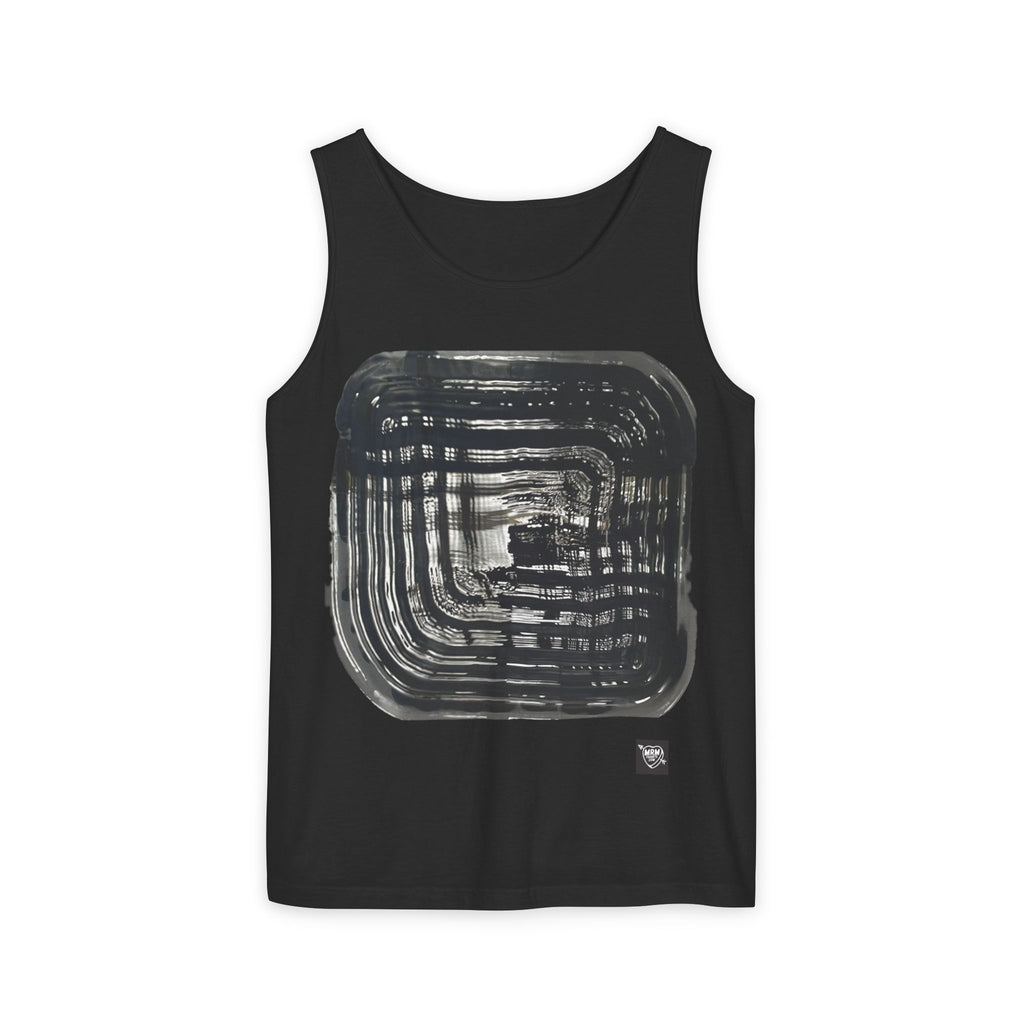 Abstract Brushstroke Square - Tank Top — Minimalist Black Ink Art