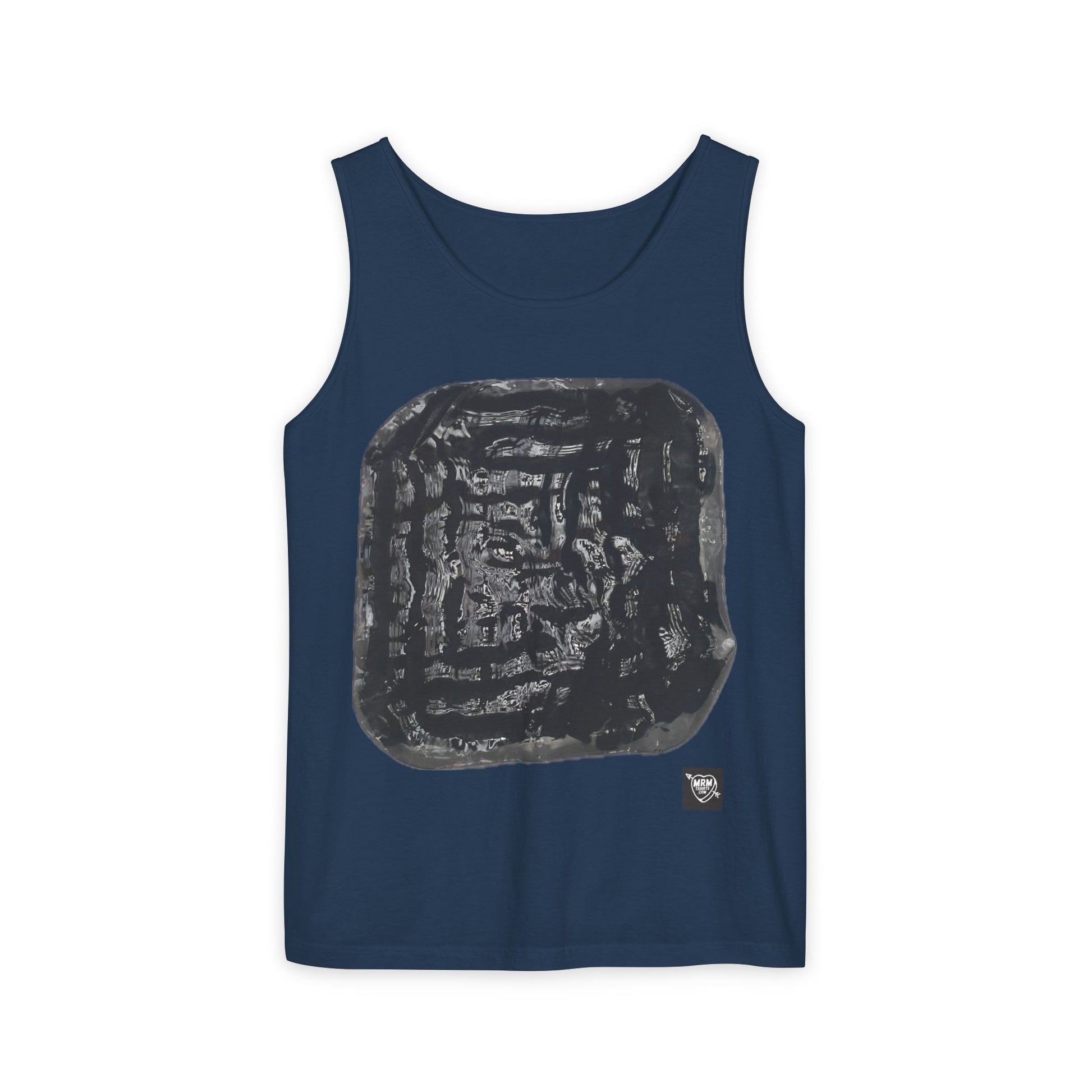 Abstract Ink Square Tank Top — Minimalist Black Art Print