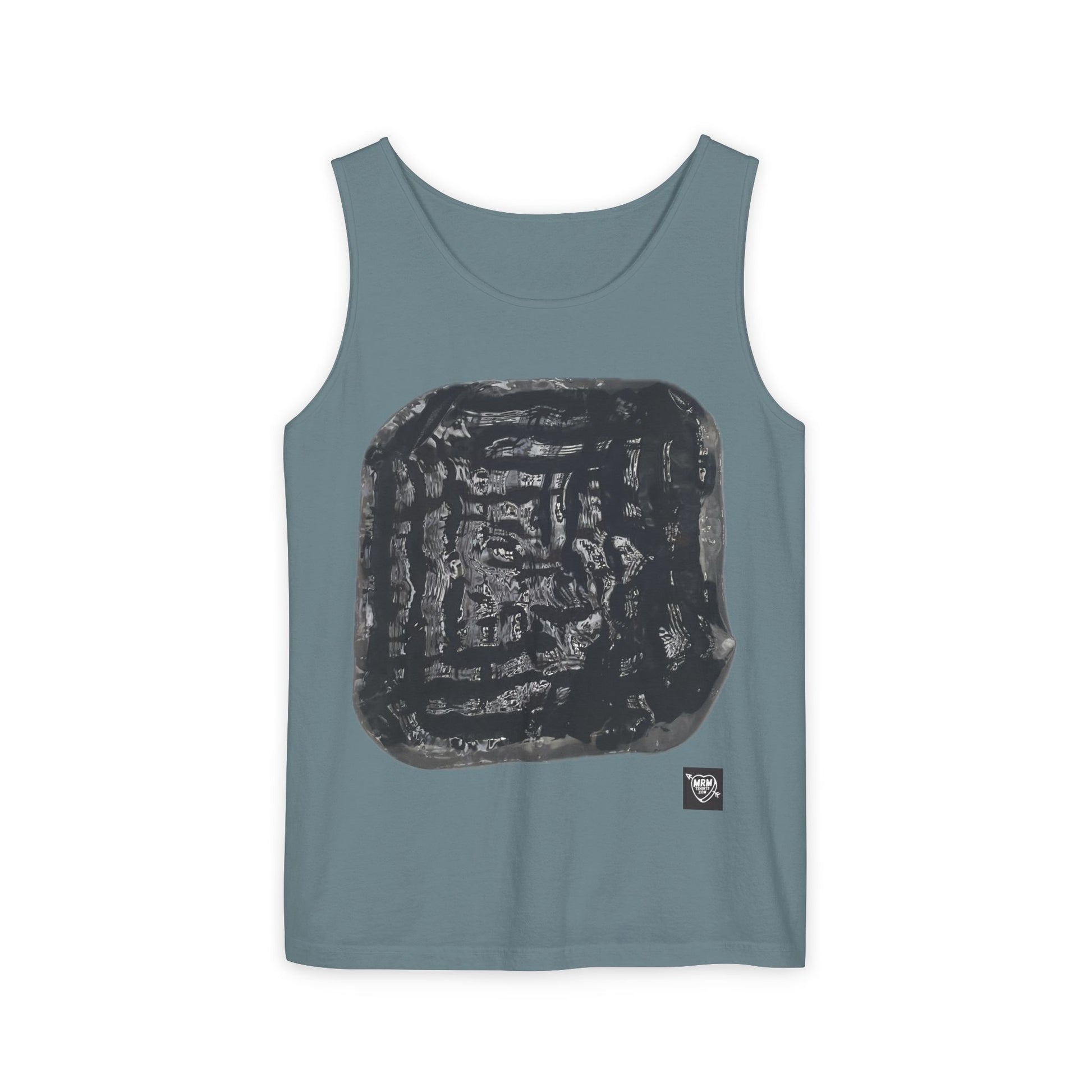 Abstract Ink Square Tank Top — Minimalist Black Art Print