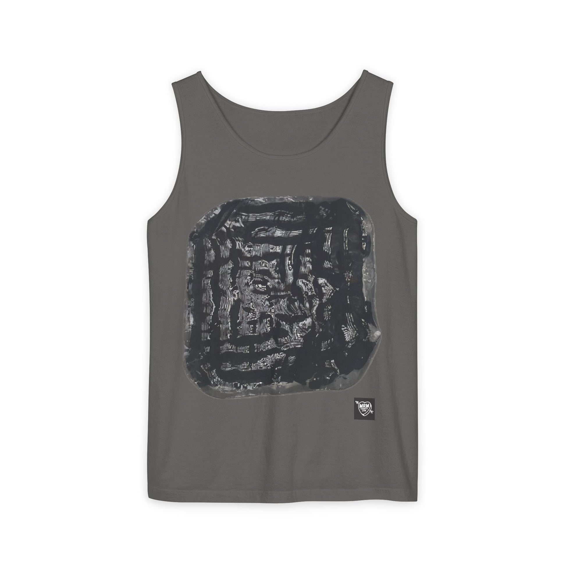 Abstract Ink Square Tank Top — Minimalist Black Art Print