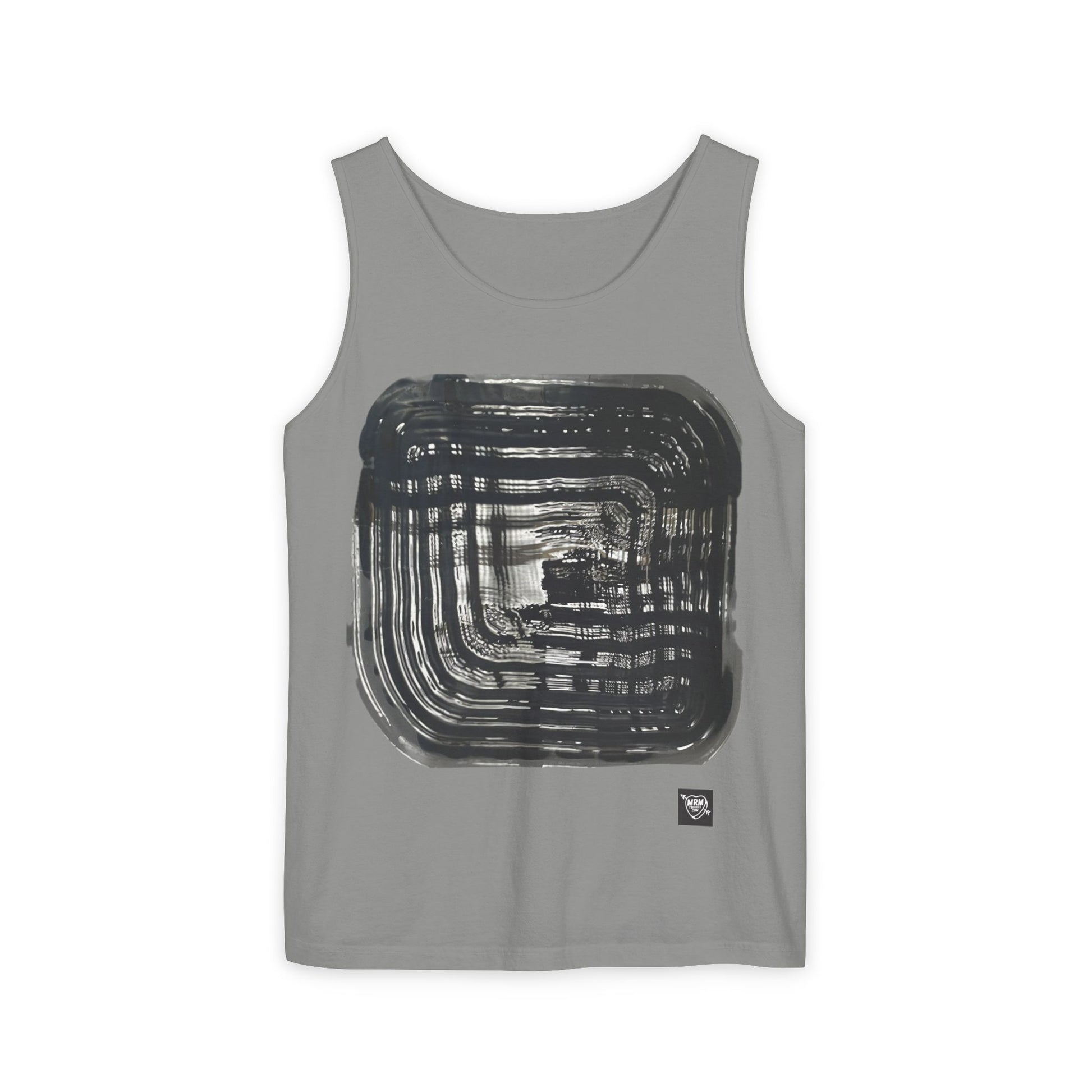 Abstract Brushstroke Square - Tank Top — Minimalist Black Ink Art