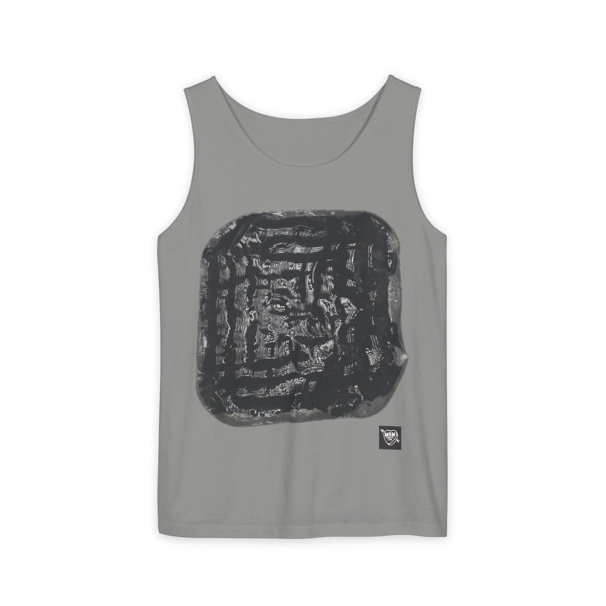 Abstract Ink Square Tank Top — Minimalist Black Art Print