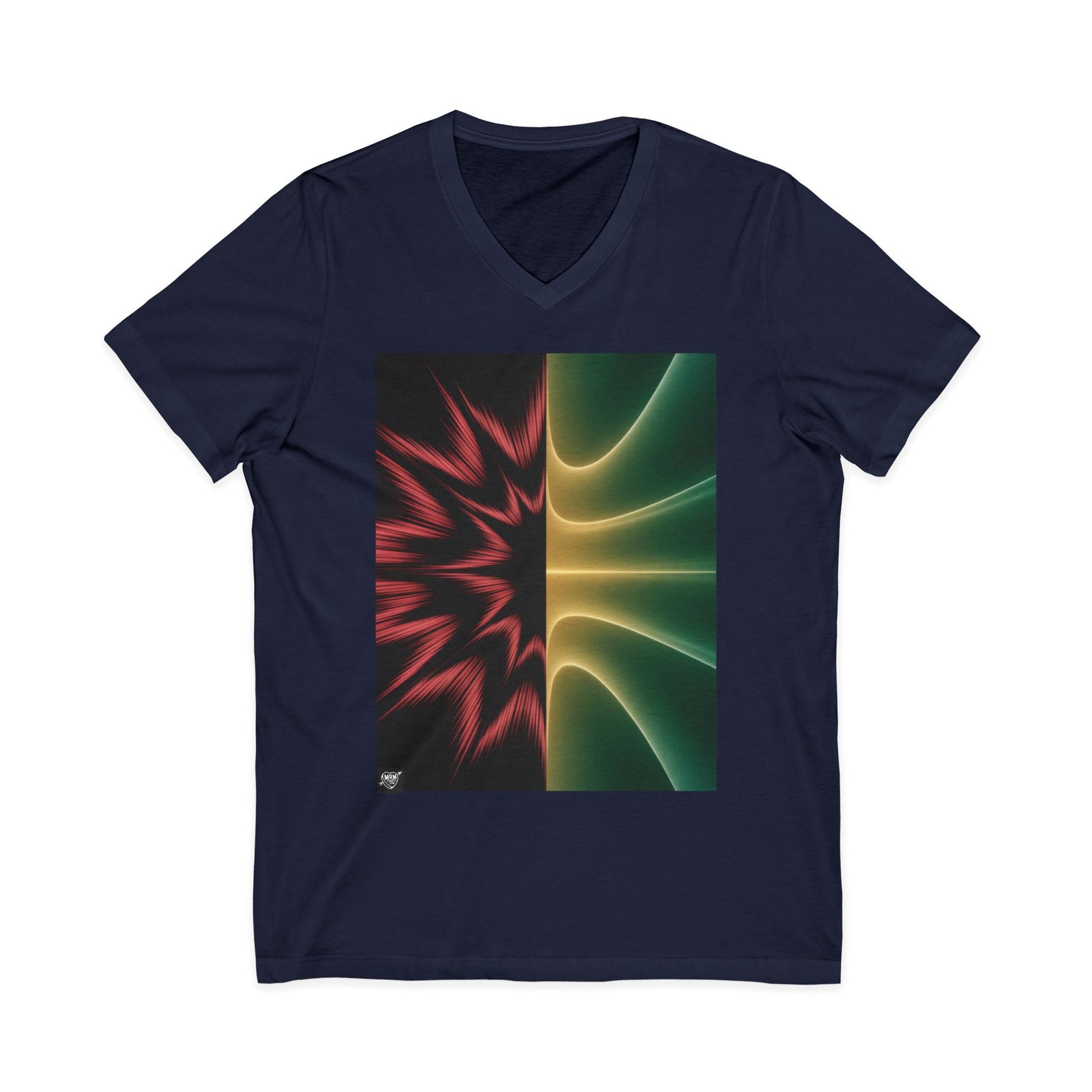 22222 Split Frequency Abstract Soundwave - 3 - V-Neck