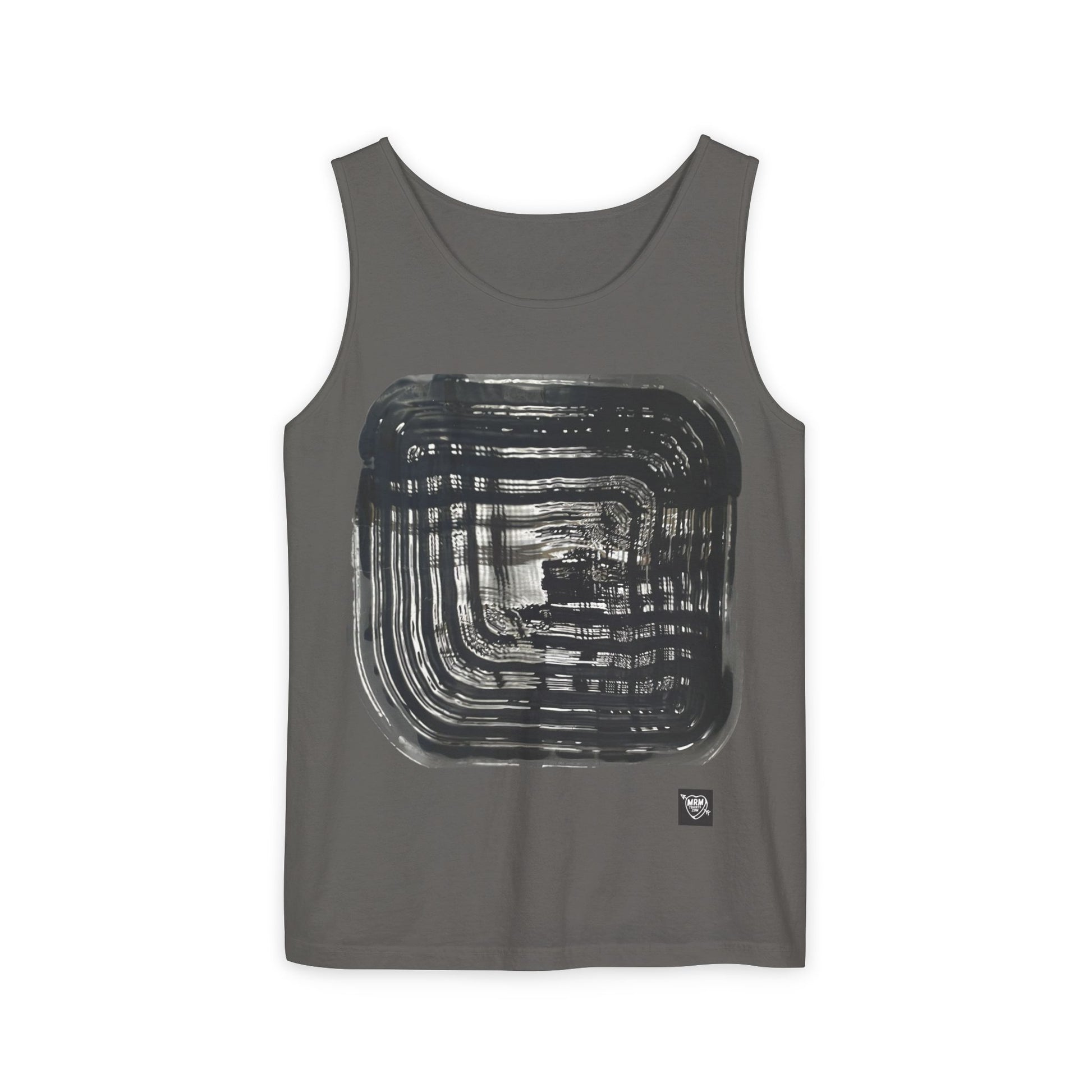 Abstract Brushstroke Square - Tank Top — Minimalist Black Ink Art