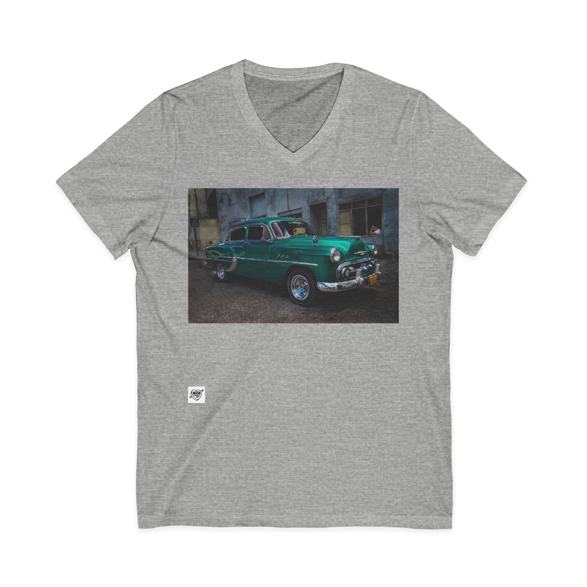 Cuban car with lady - V-neck
