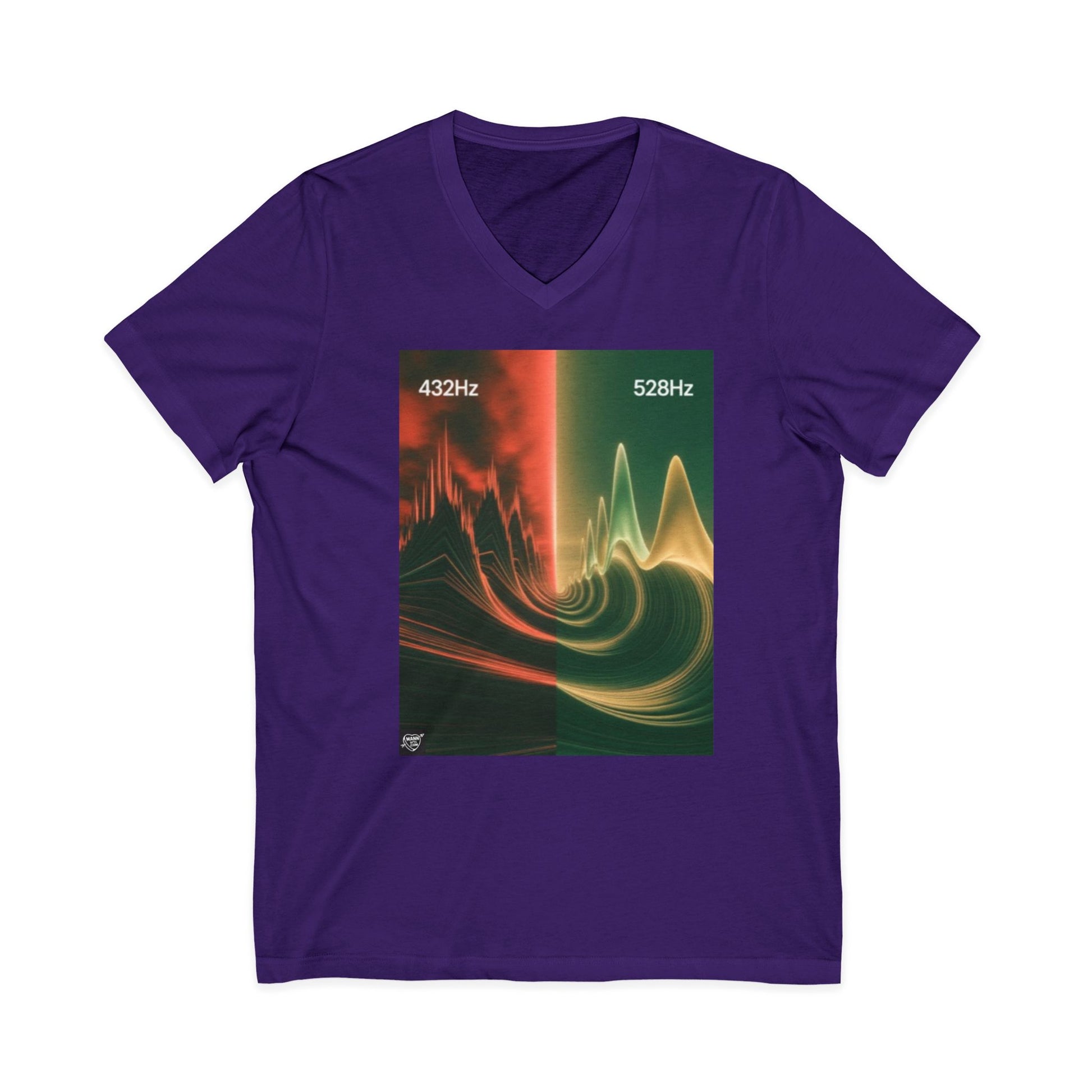 432 Hz vs 528 Hz Soundwave Healing Frequenc Shirt  -  V-Neck