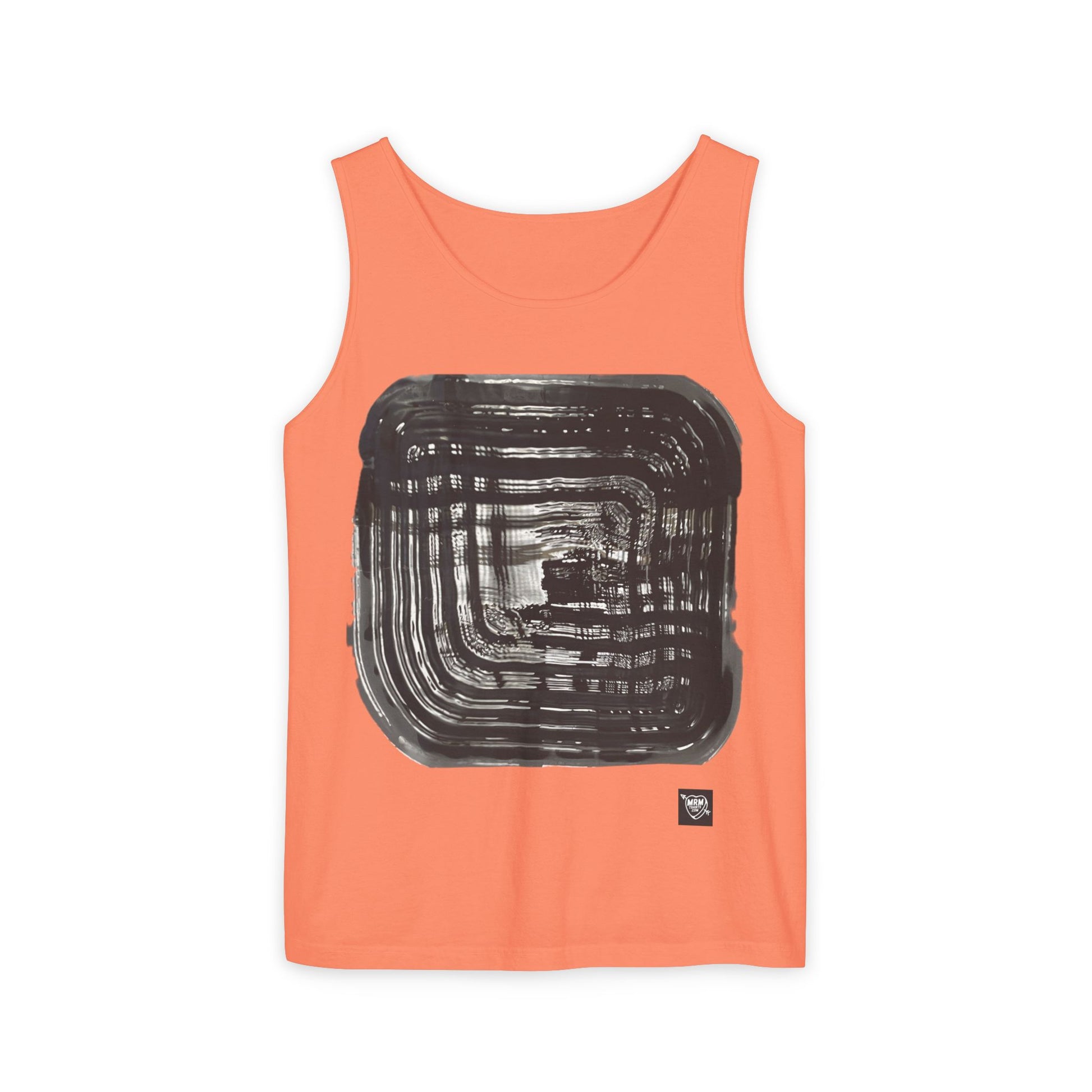 Abstract Brushstroke Square - Tank Top — Minimalist Black Ink Art