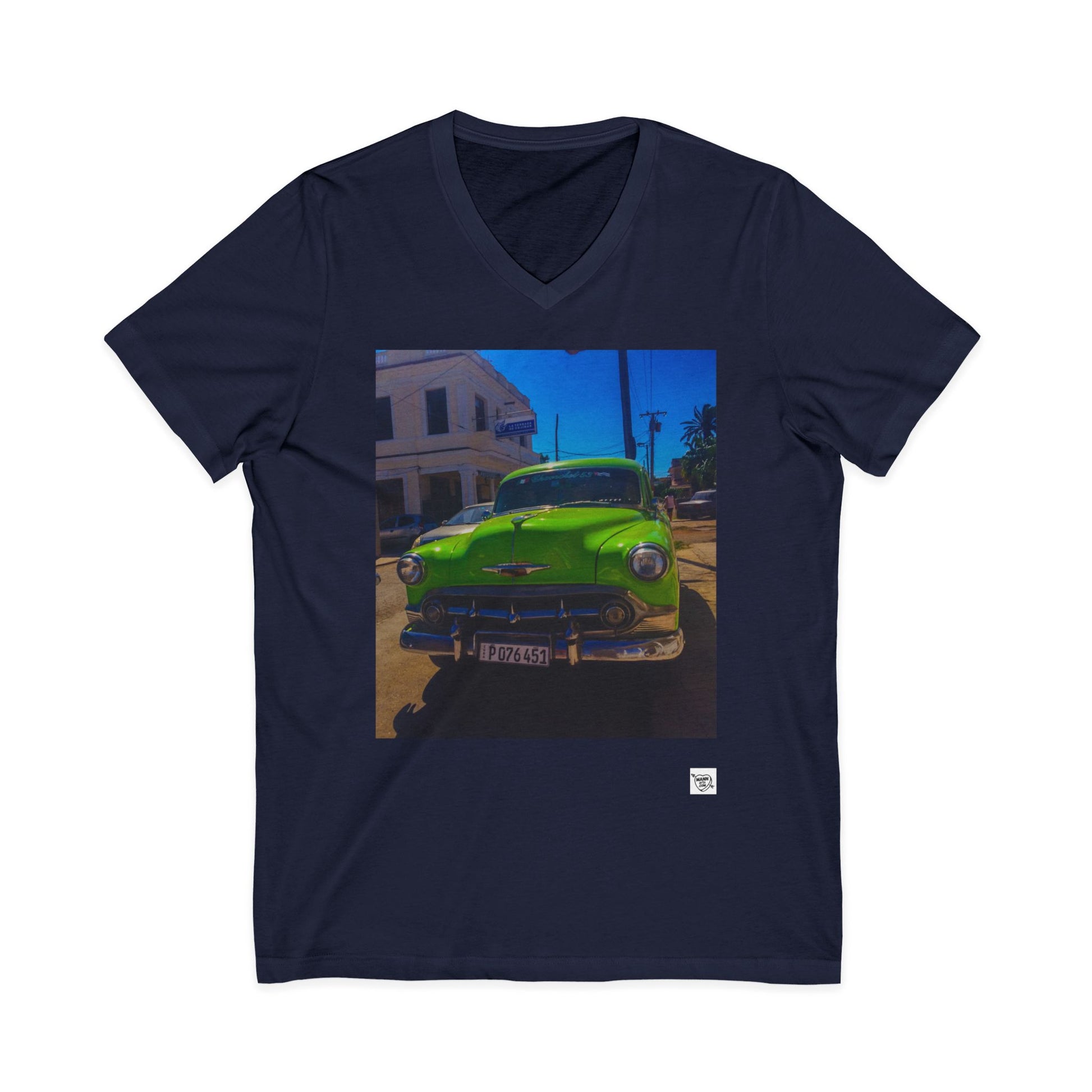 Vintage Green Classic Car - V-Neck Tee