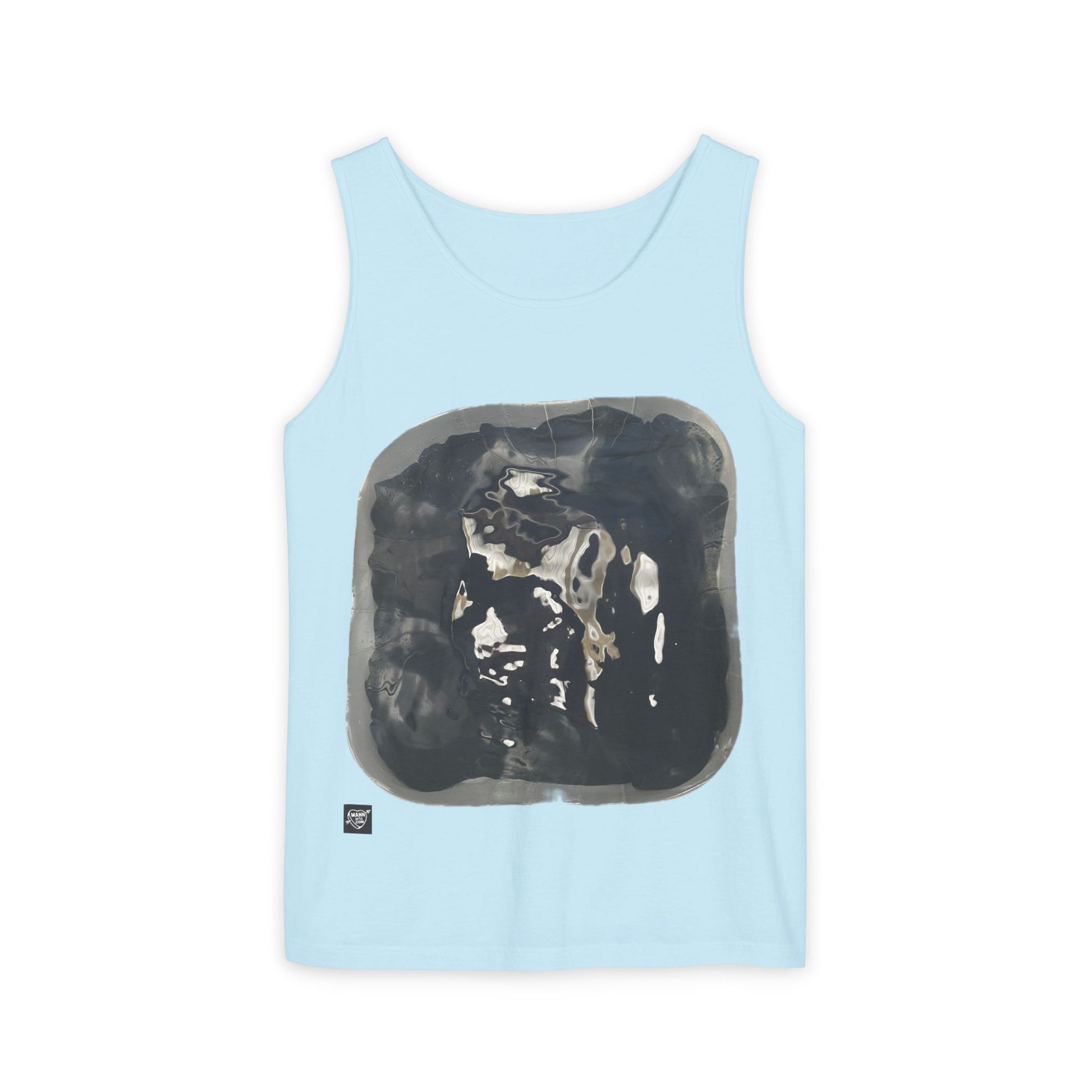 Abstract Noir Art Tank Top — Monochrome Ink Portrait Graphic