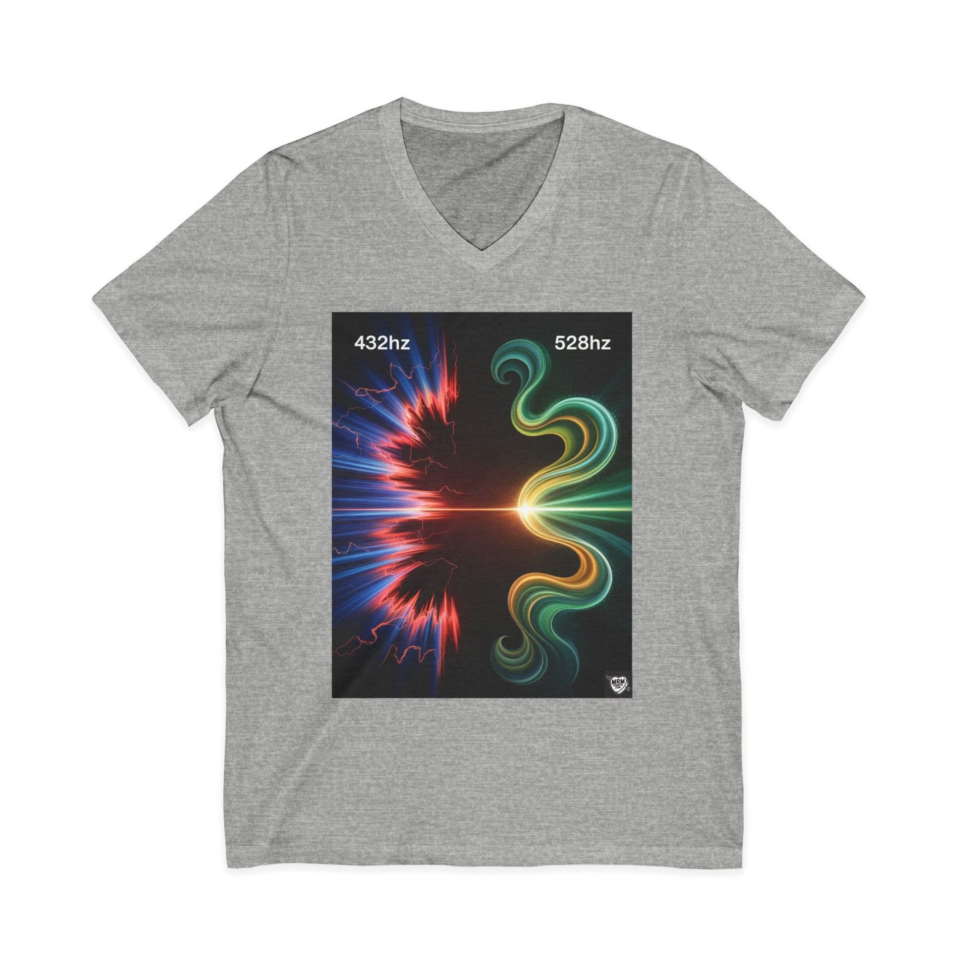 432 Hz vs 528 Hz Energy Wave - V-Neck — Healing Frequency