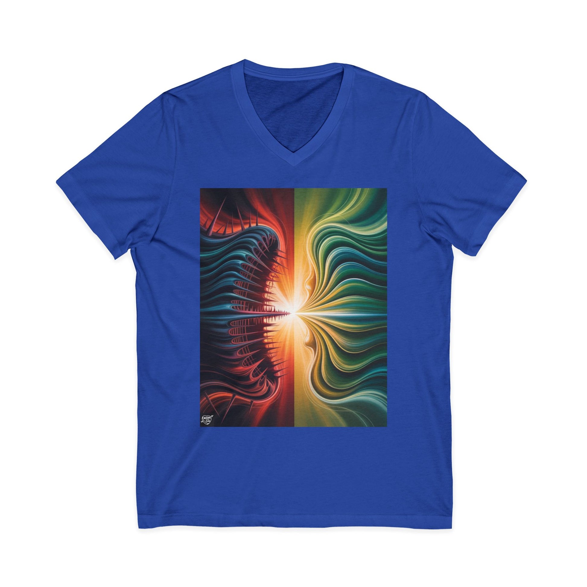 111111111. Split Frequency Abstract Soundwave - 4 - V-Neck