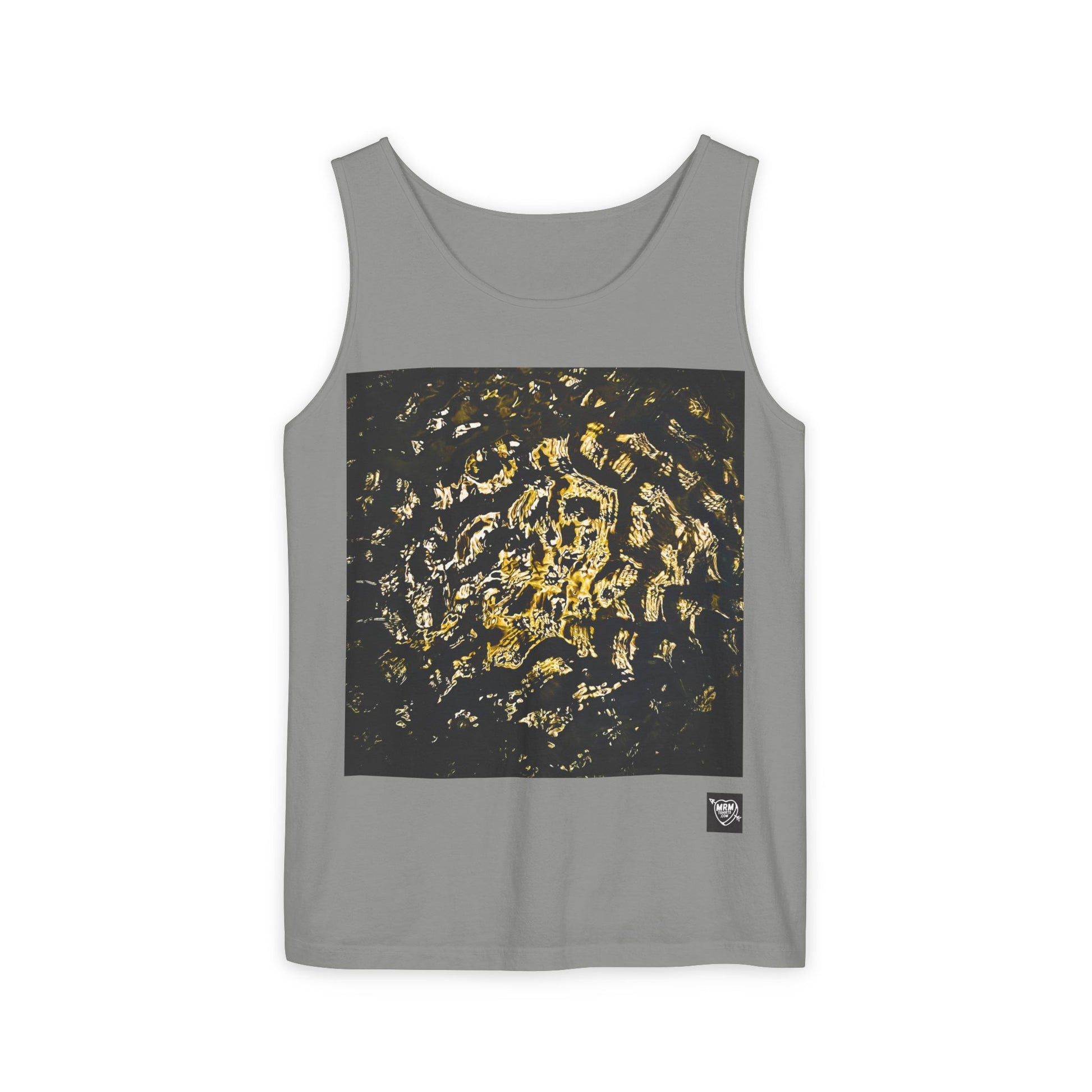 Abstract Gold Leopard Print Tank Top