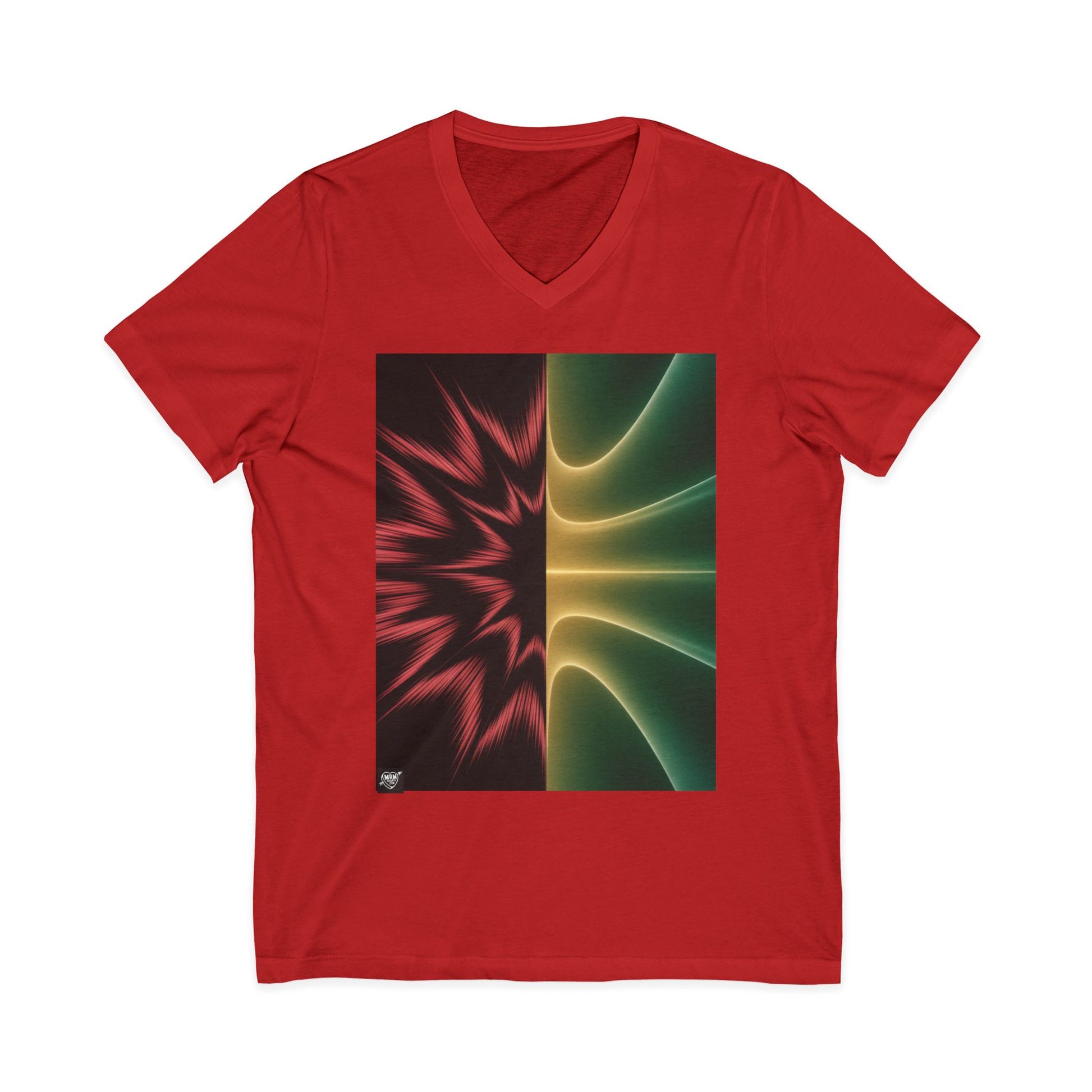 22222 Split Frequency Abstract Soundwave - 3 - V-Neck